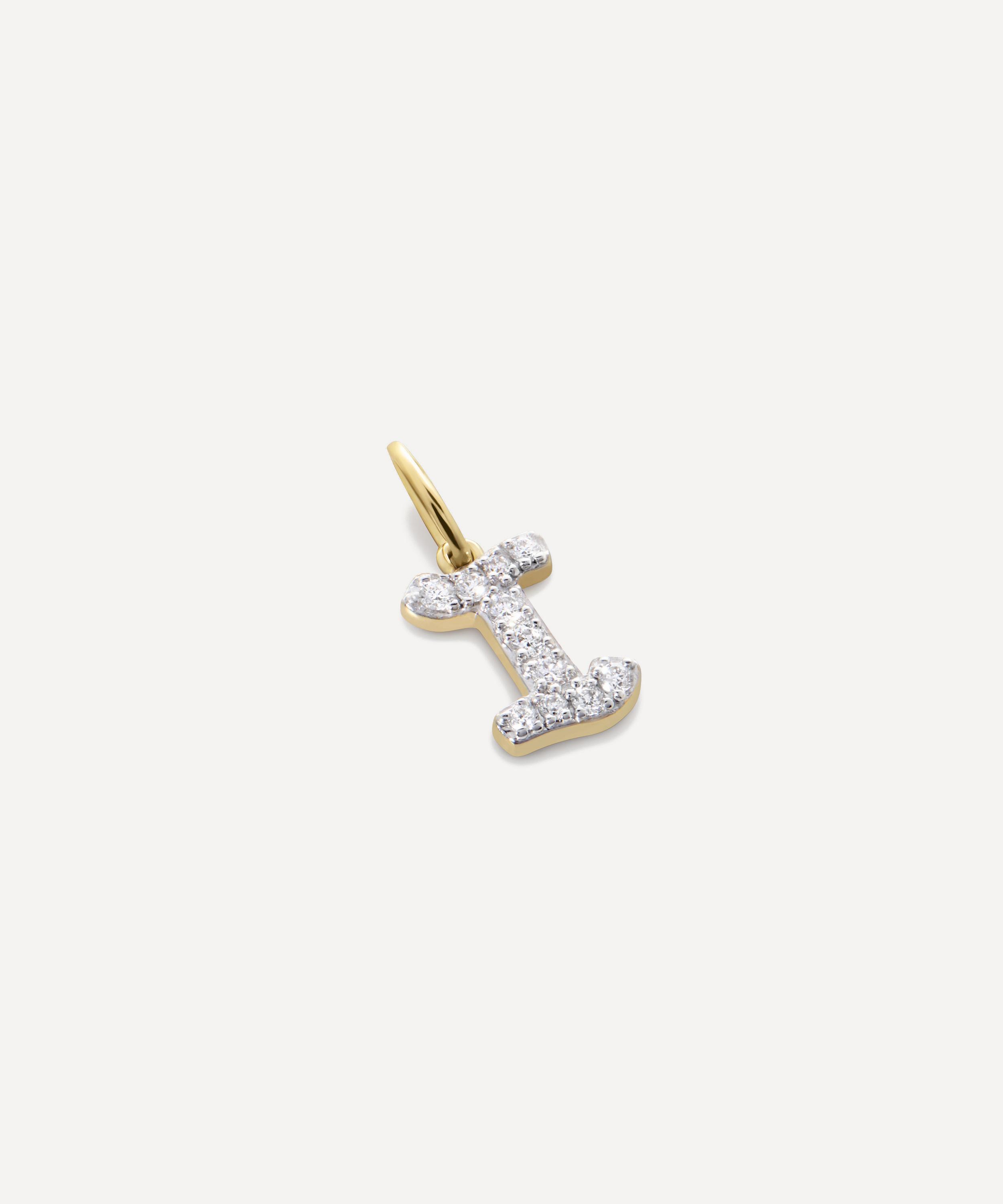 Monica Vinader - 14ct Gold Diamond I Charm image number 2