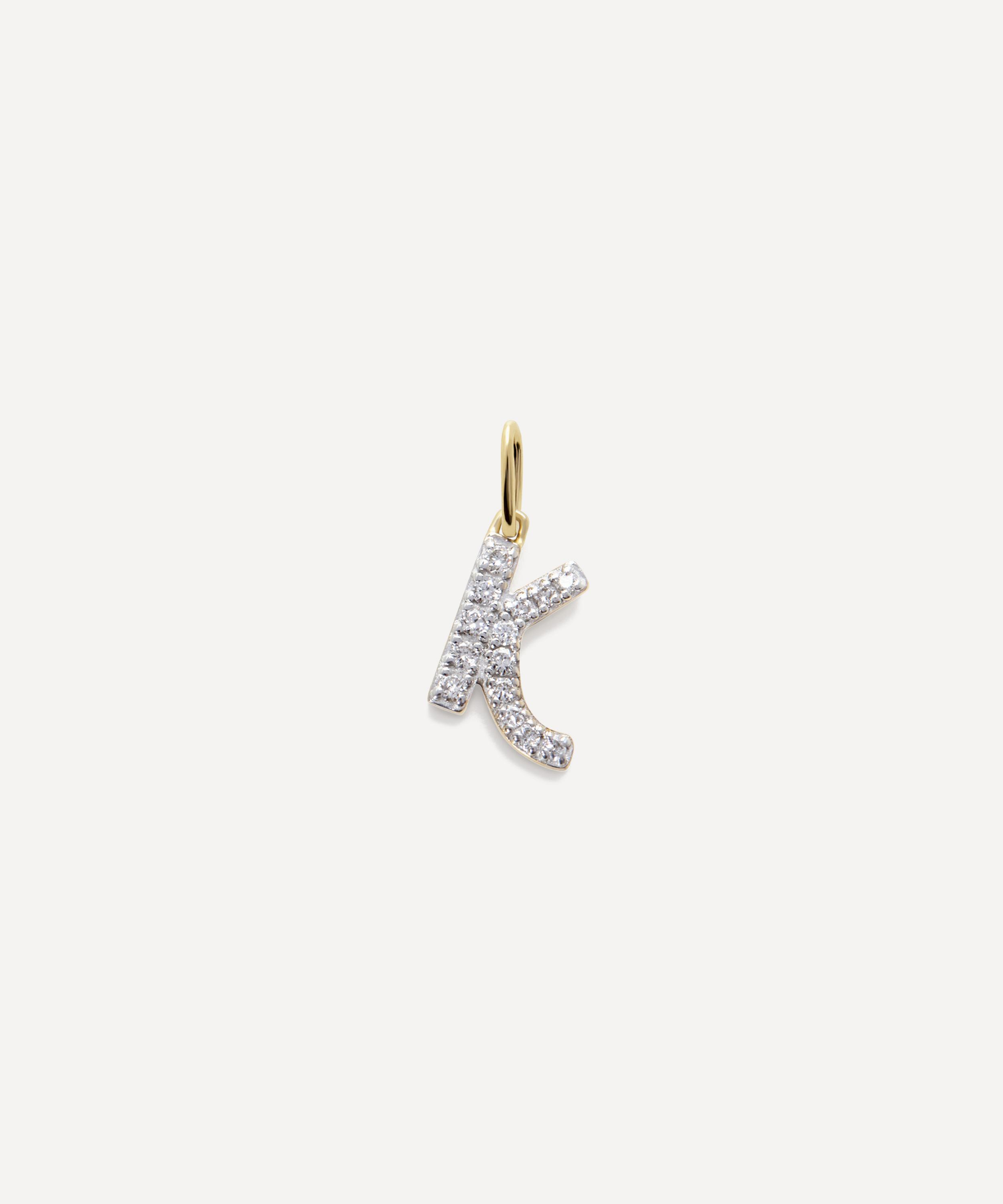 Monica Vinader - 14ct Gold Diamond K Charm