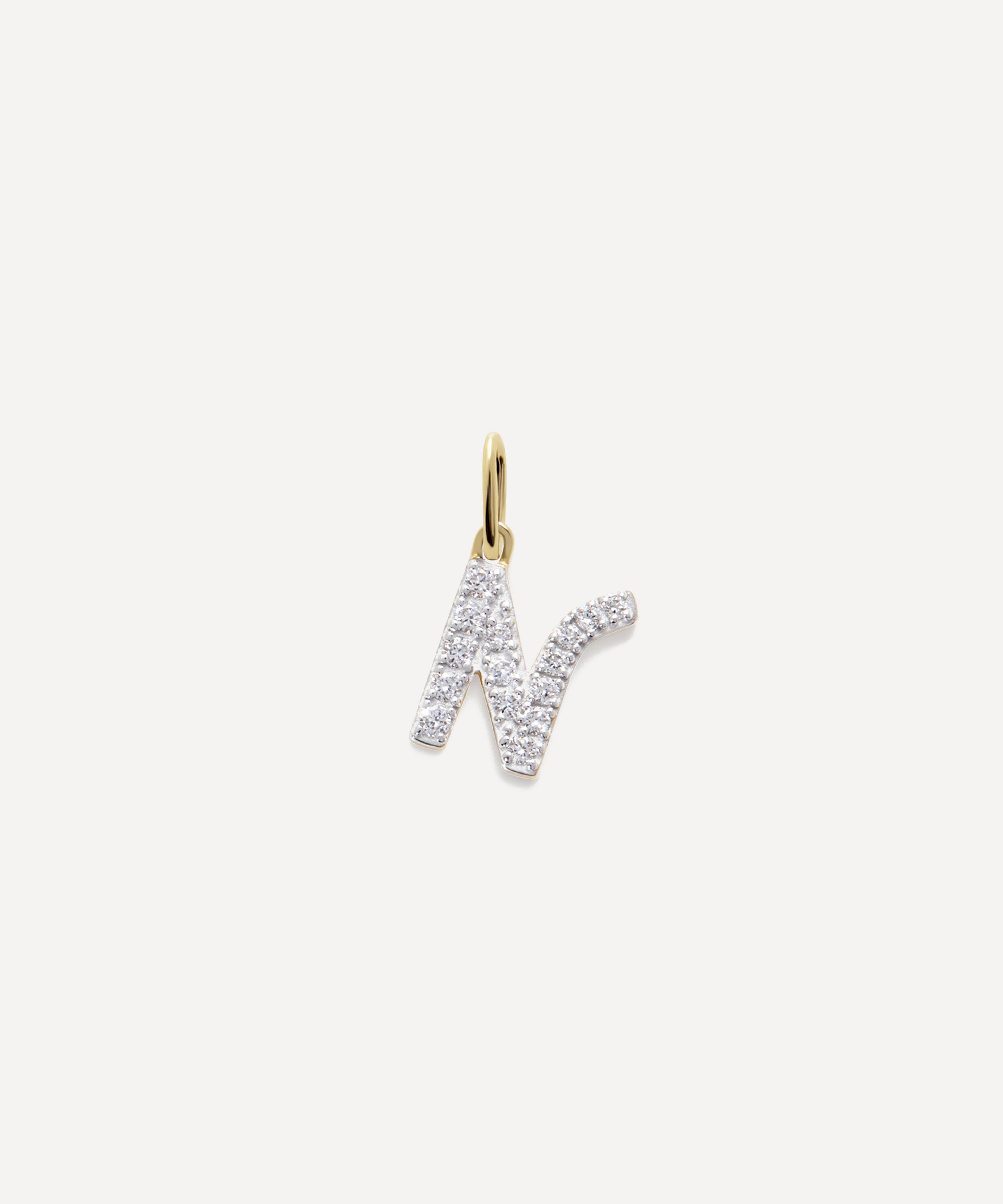 Monica Vinader - 14ct Gold Diamond N Charm