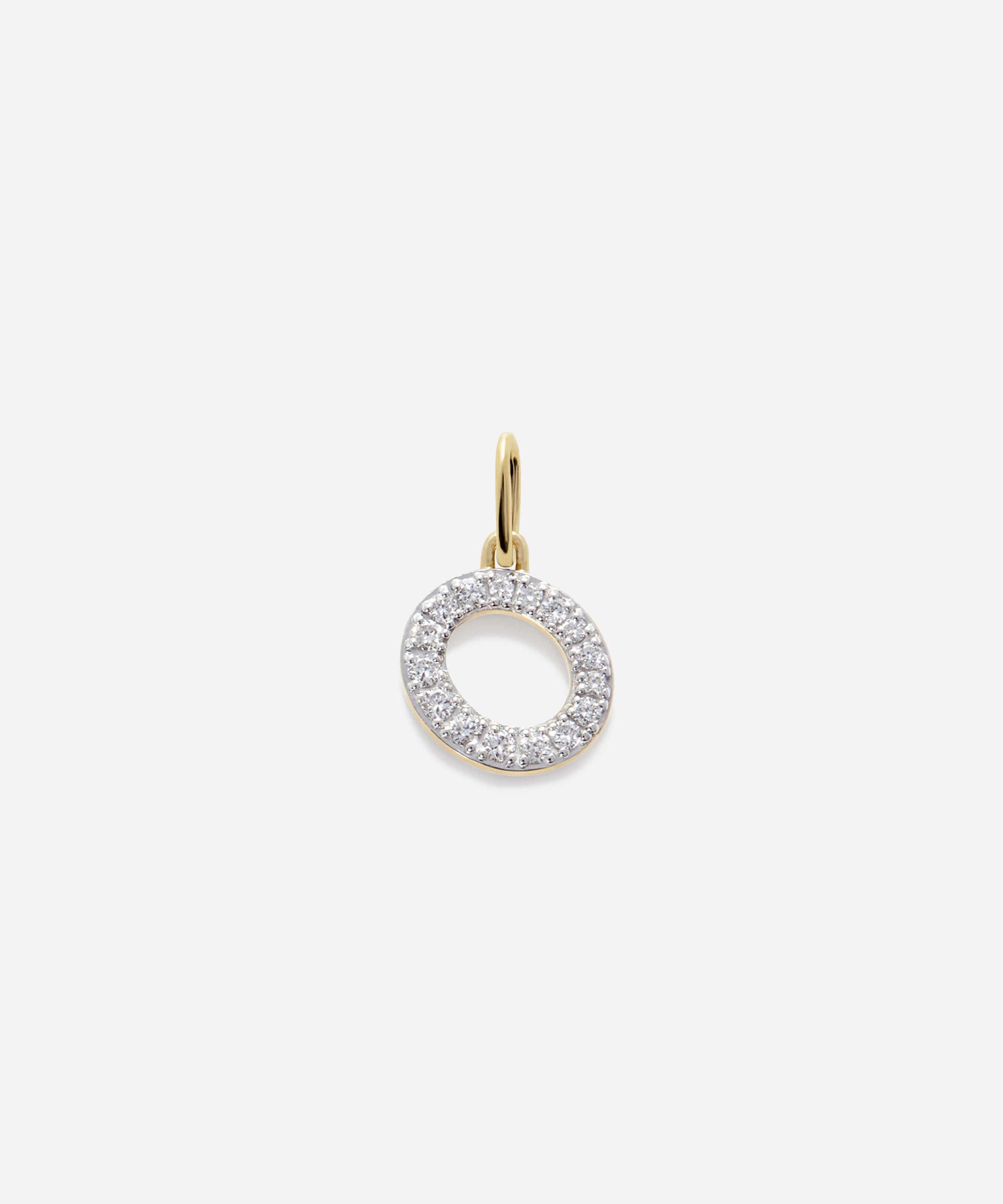 Monica Vinader - 14ct Gold Diamond O Charm