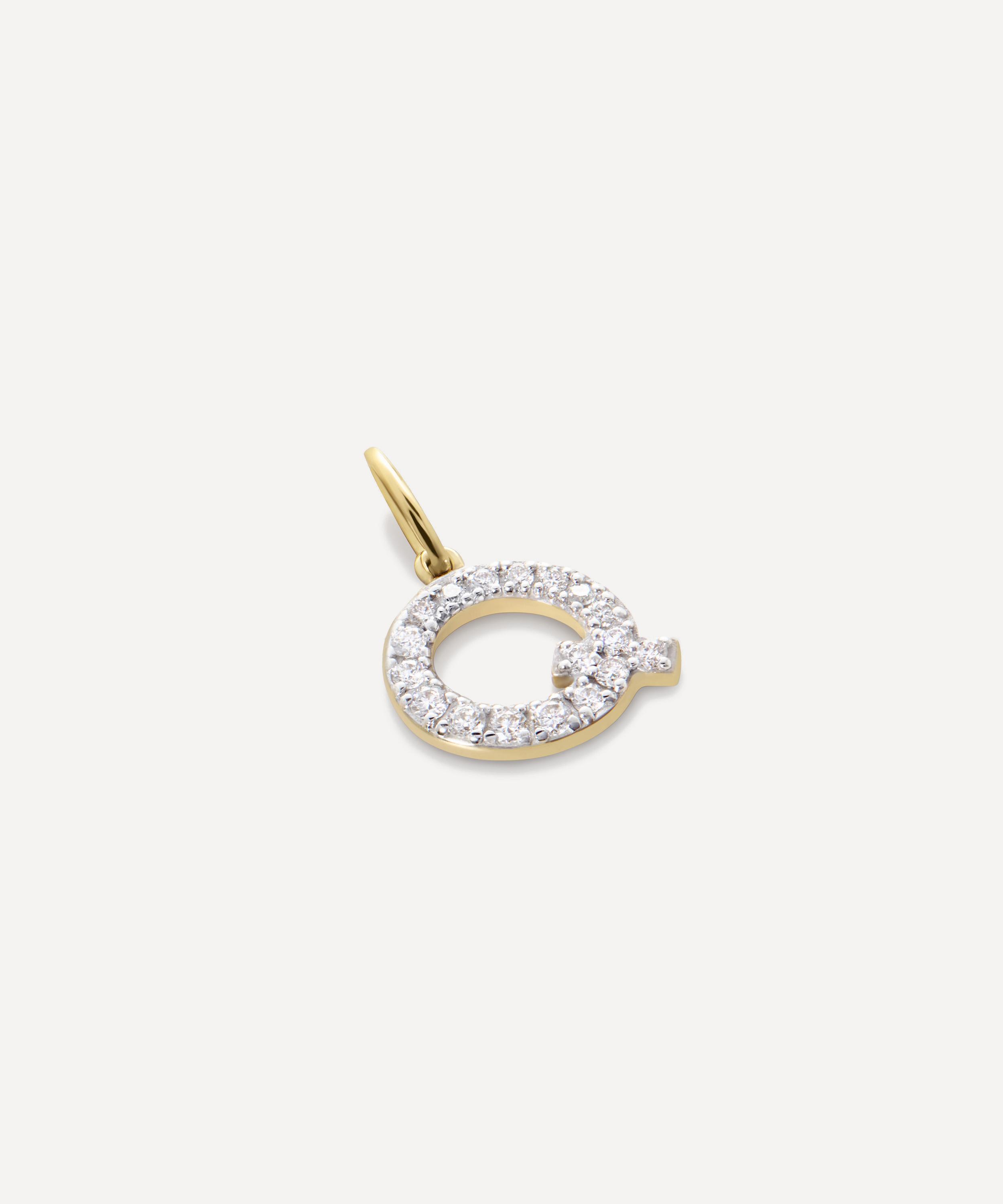 Monica Vinader - 14ct Gold Diamond Q Charm image number 2