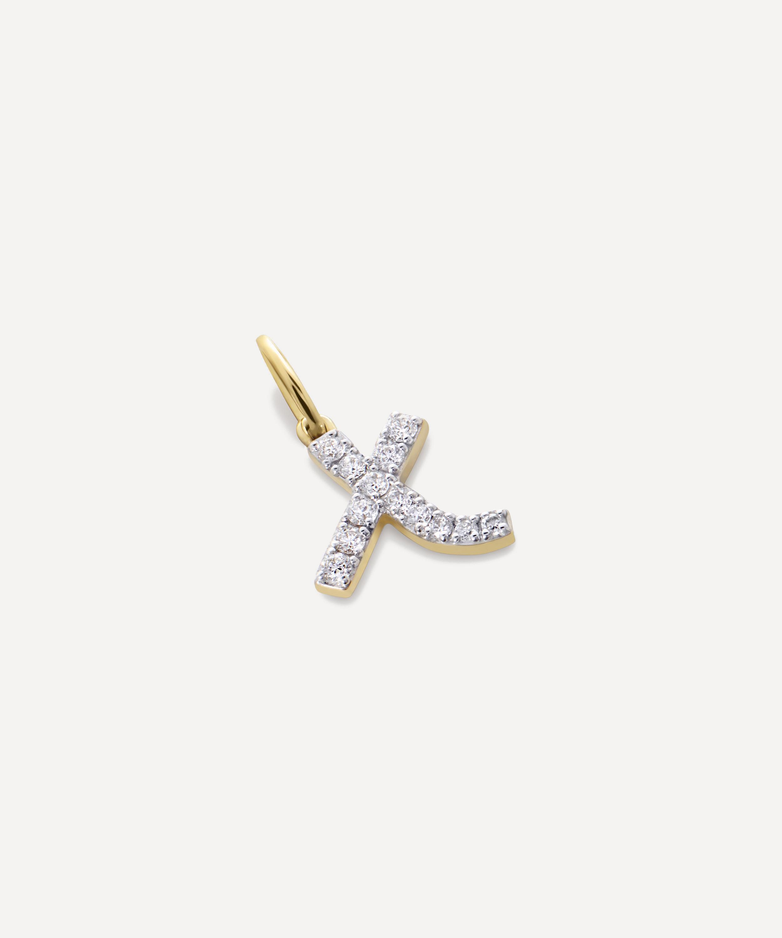 Monica Vinader - 14ct Gold Diamond X Charm image number 2