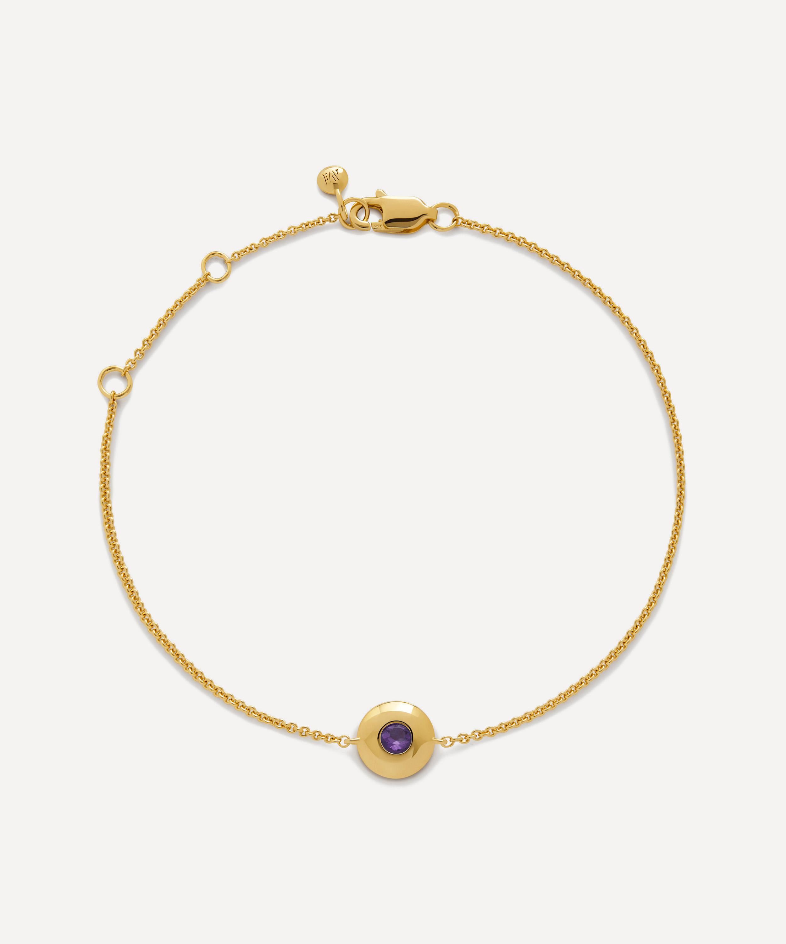 Monica Vinader - 18ct Gold-Plated Vermeil Silver February Birthstone Chain Bracelet