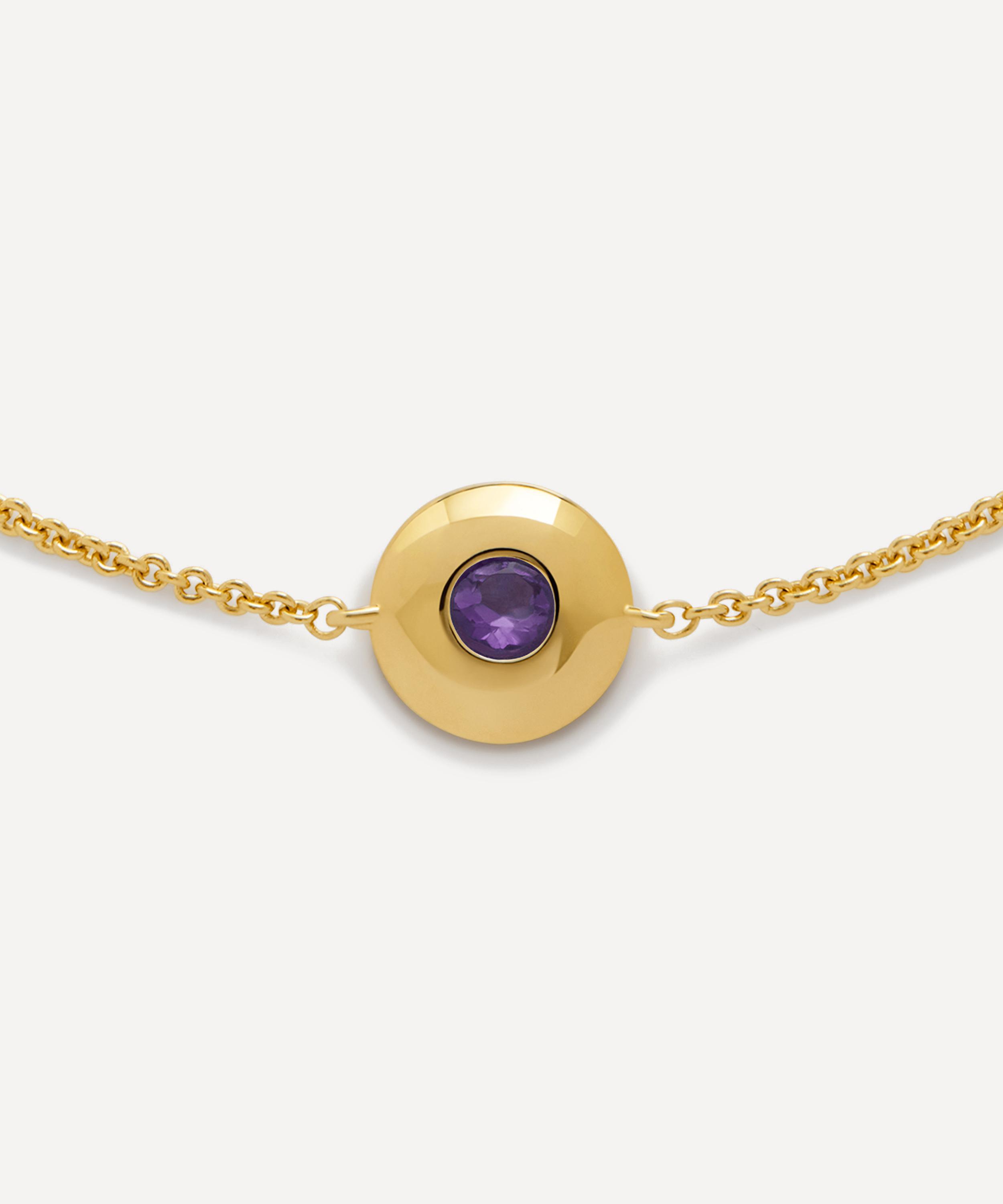 Monica Vinader - 18ct Gold-Plated Vermeil Silver February Birthstone Chain Bracelet image number 2