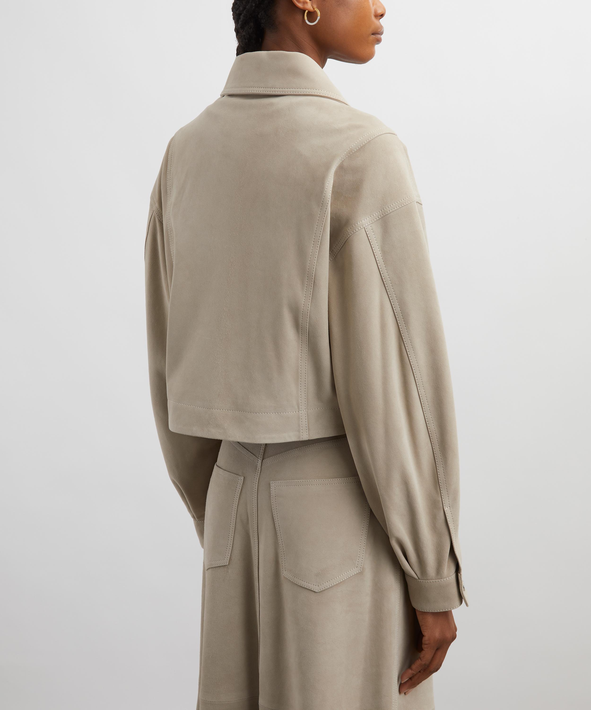 Ivy Oak - Lena Light Stone Suede Bomber Jacket image number 3