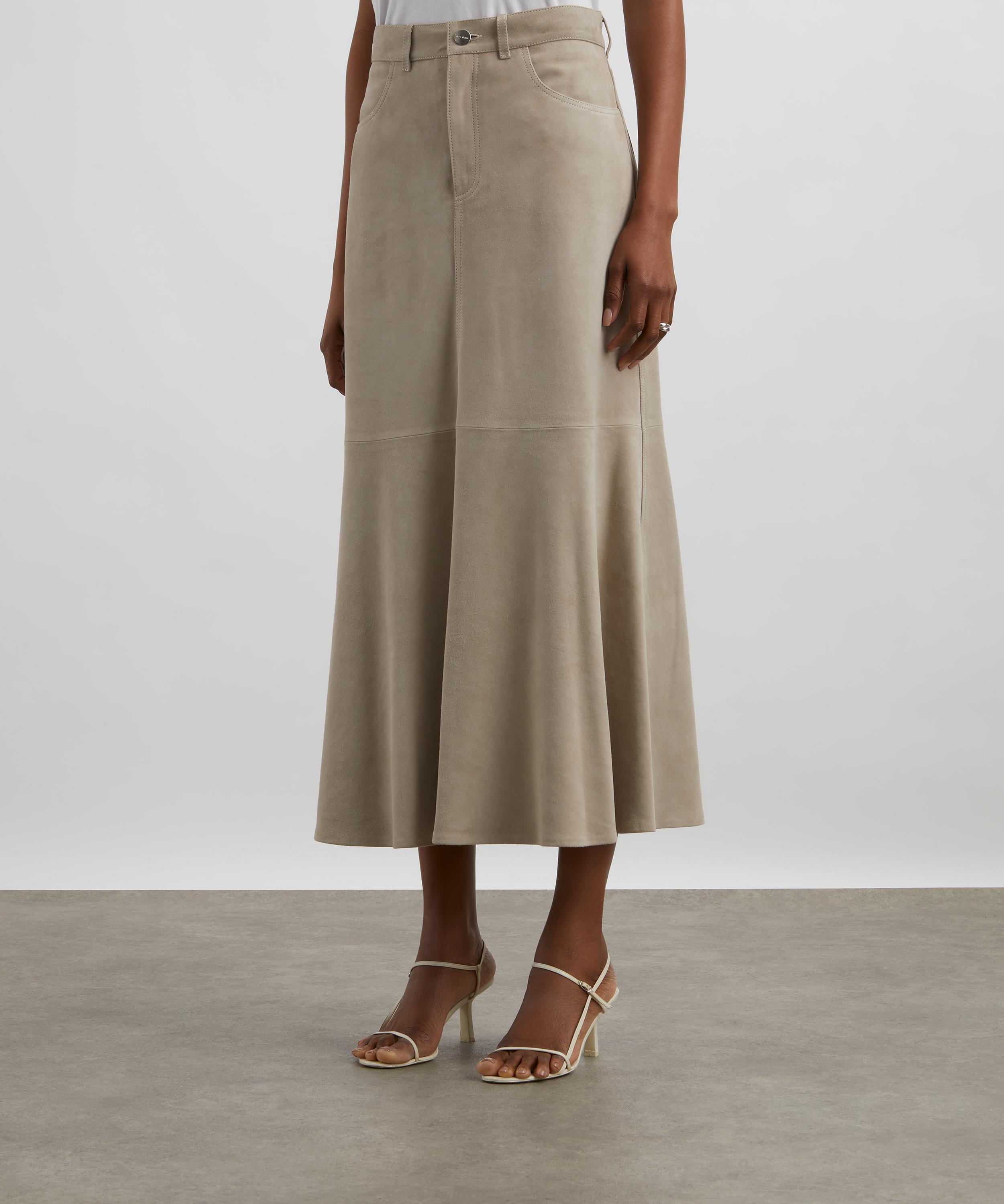Ivy Oak - Lacy Light Stone Suede Maxi Skirt image number 2