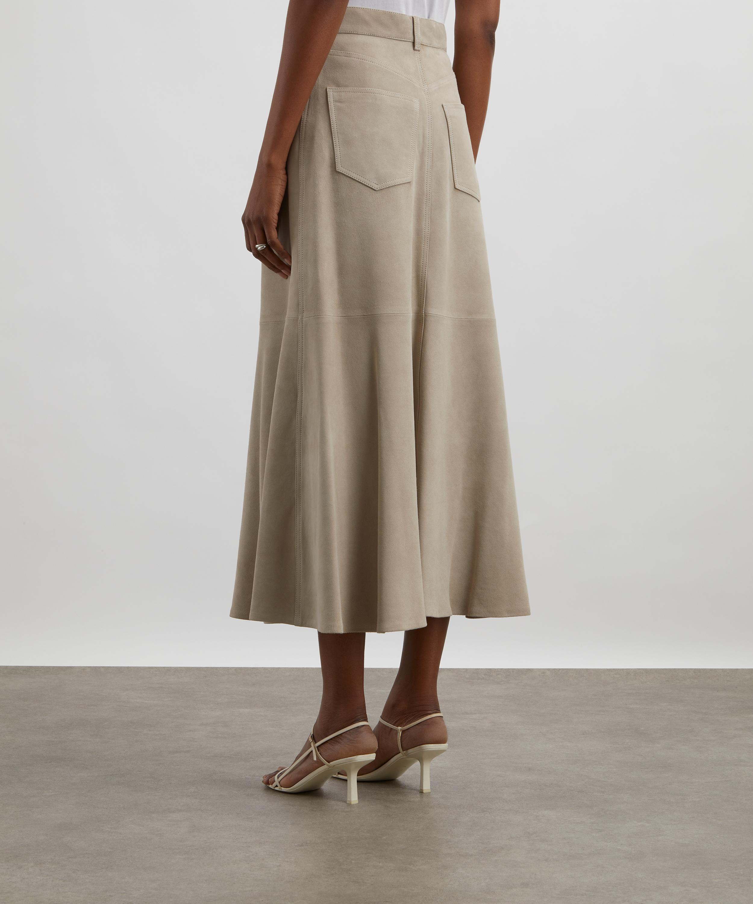 Ivy Oak - Lacy Light Stone Suede Maxi Skirt image number 3