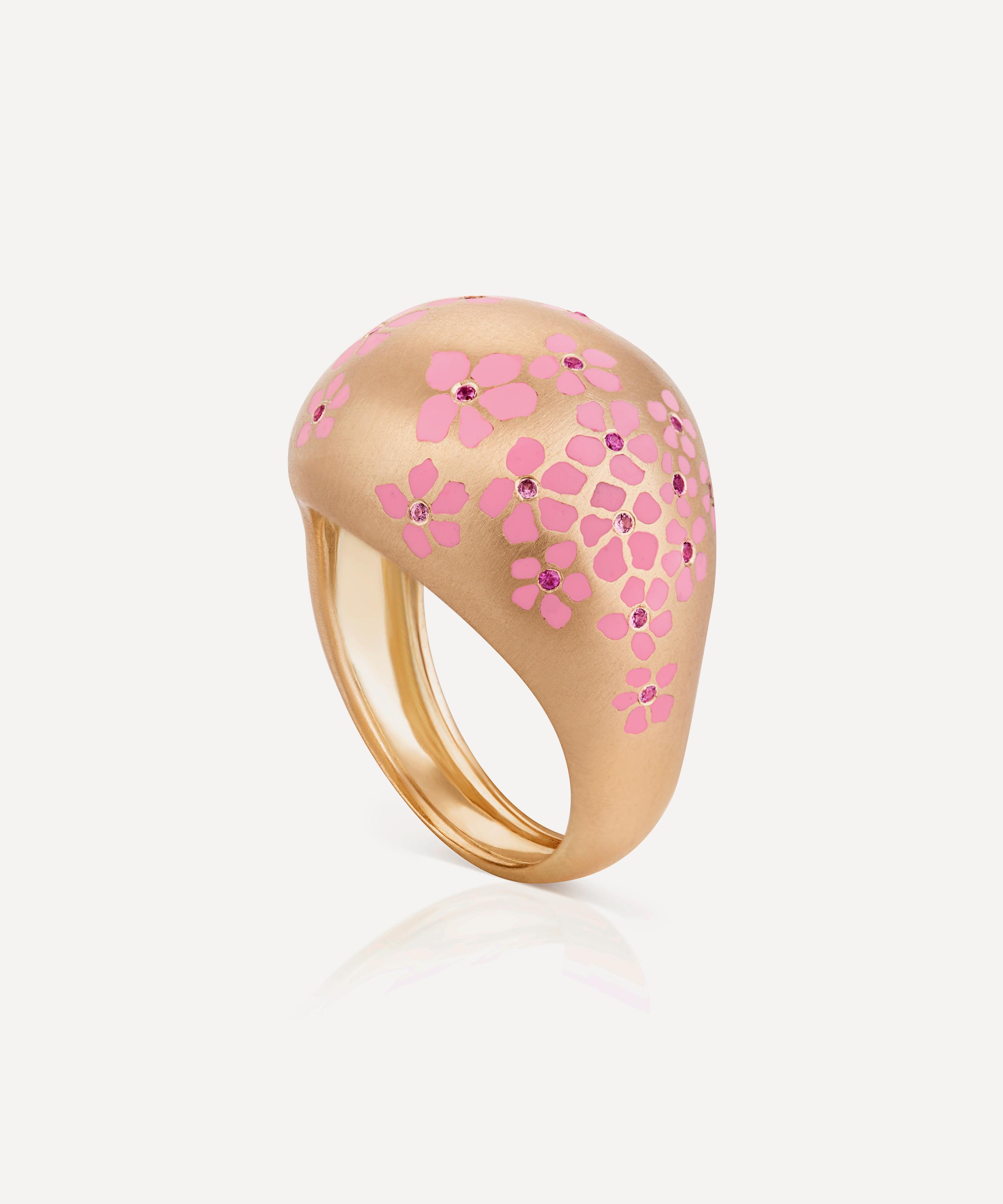 Nada Ghazal - 18ct Gold Spellbound Blush Pink Sapphire Ring image number 0