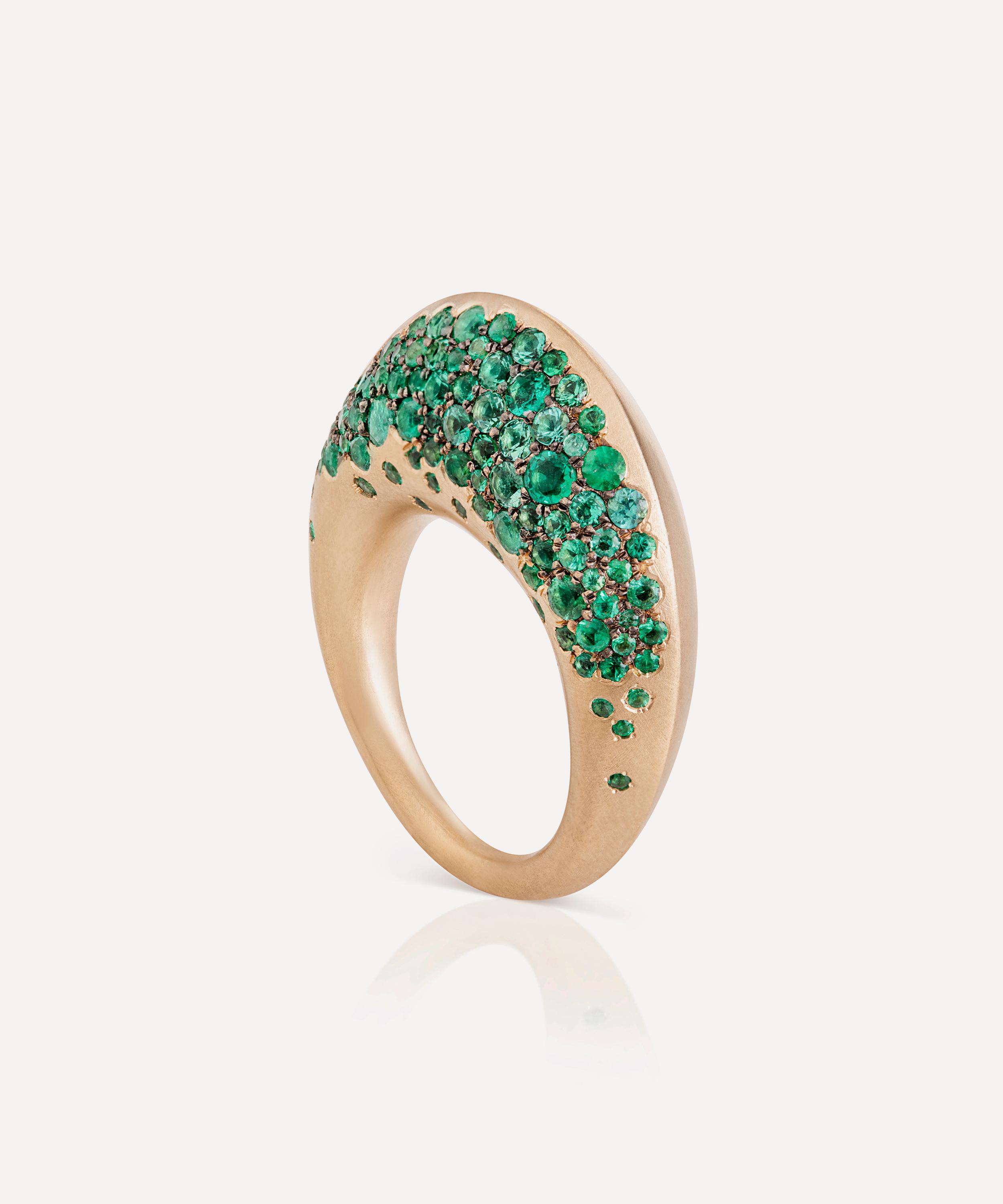 Nada Ghazal - 18ct Gold Spellbound Emerald Empress Ring image number 0