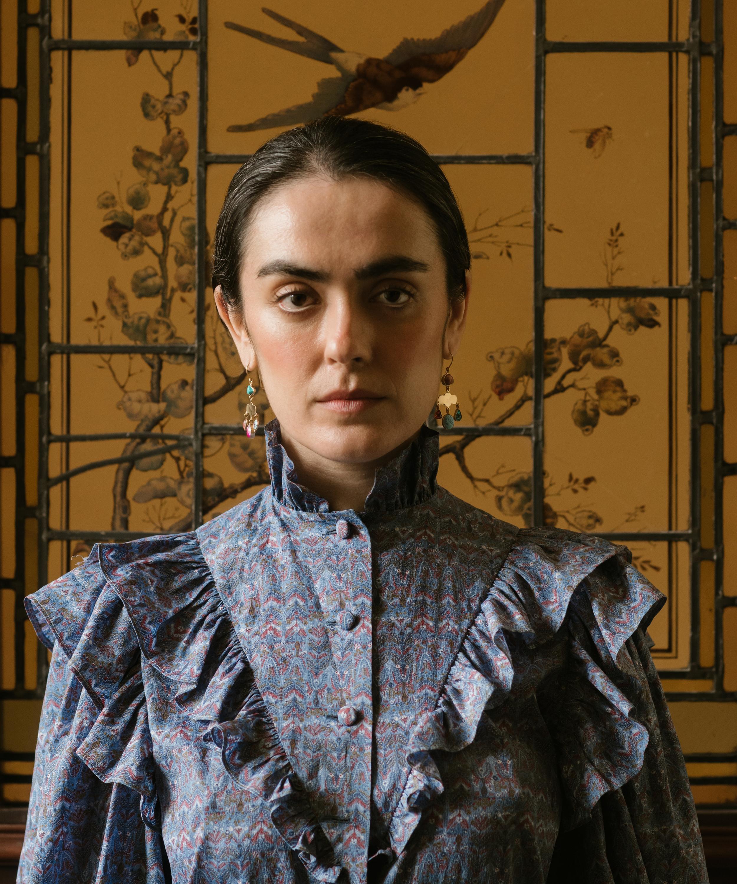 Grainne Morton - 18ct Gold-Plated Girandole Turquoise Drop Earrings image number 2