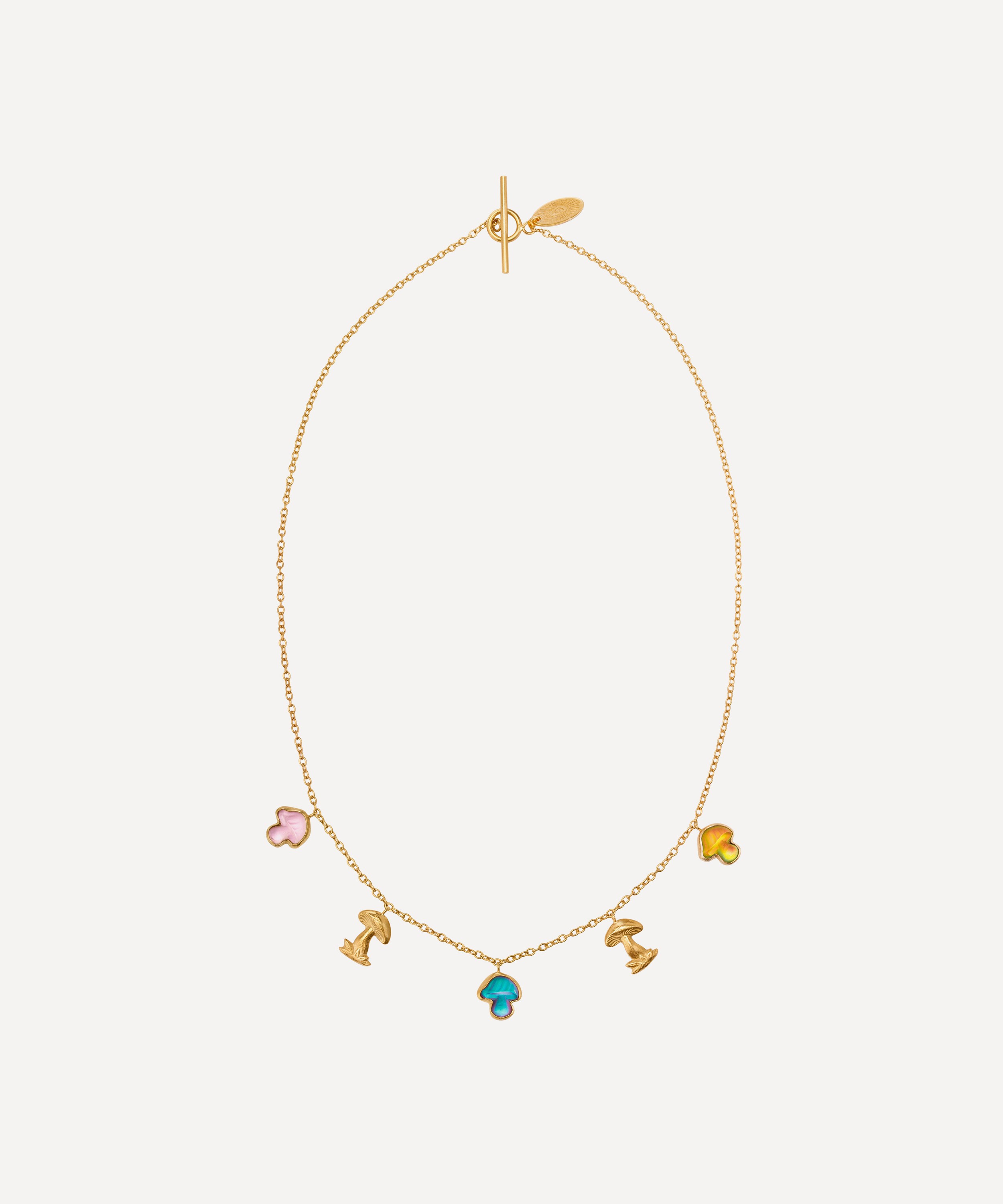 Grainne Morton - 18ct Gold-Plated Five Mushroom Charm Necklace image number 0