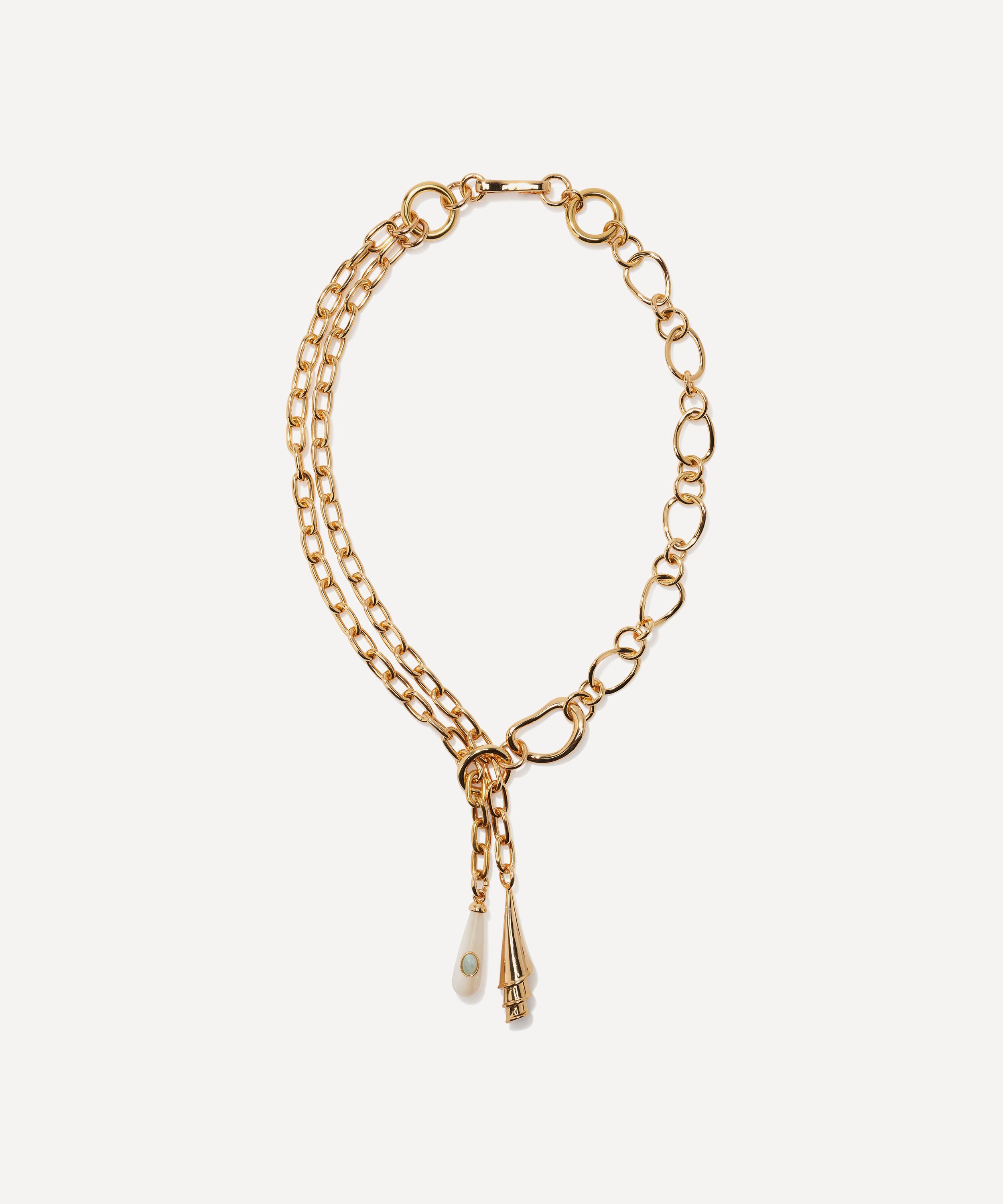 Lizzie Fortunato - Gold-Plated Spiral Shell Chain Necklace image number 