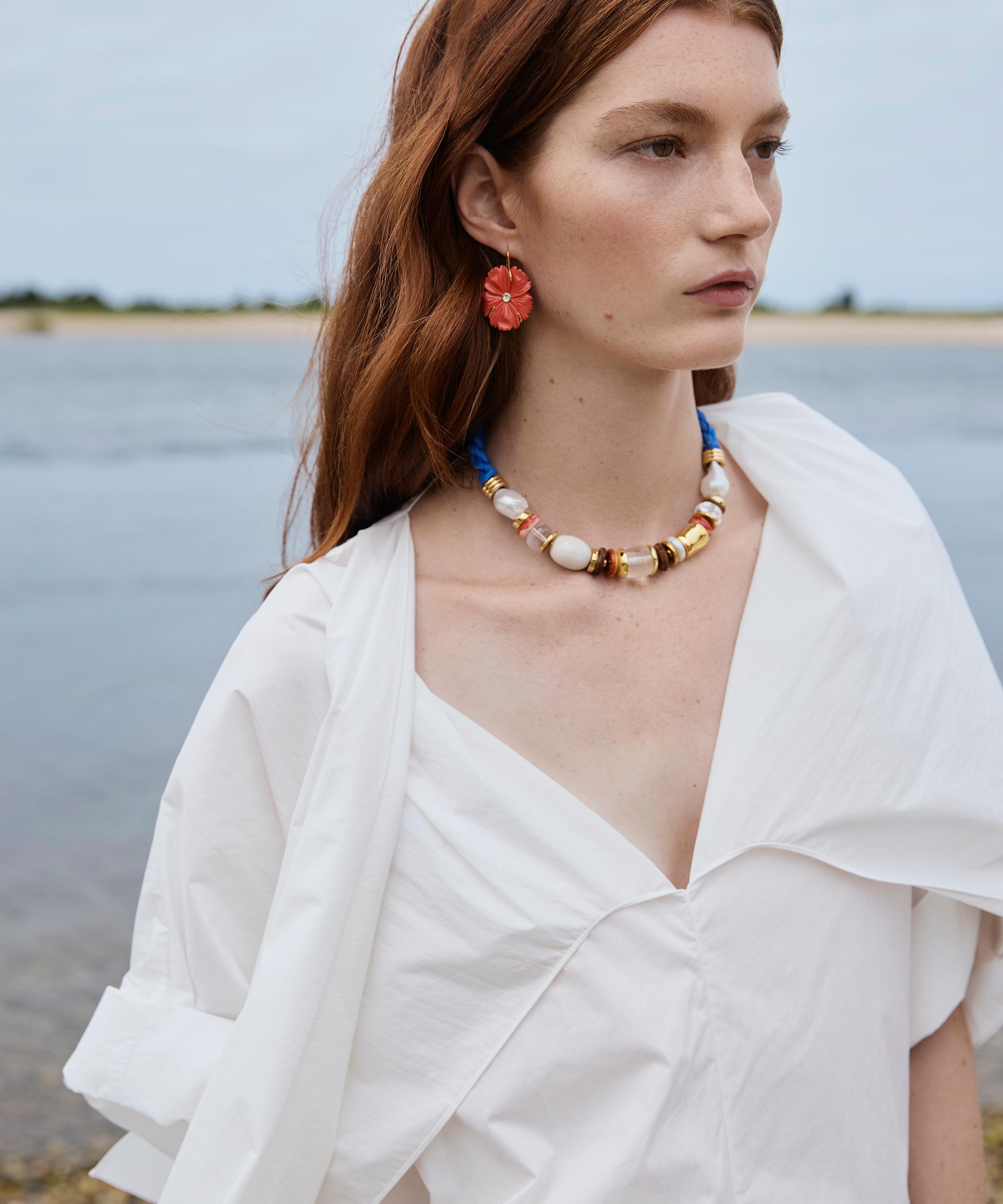 Lizzie Fortunato - Gold-Plated Beach Bead Necklace image number 1