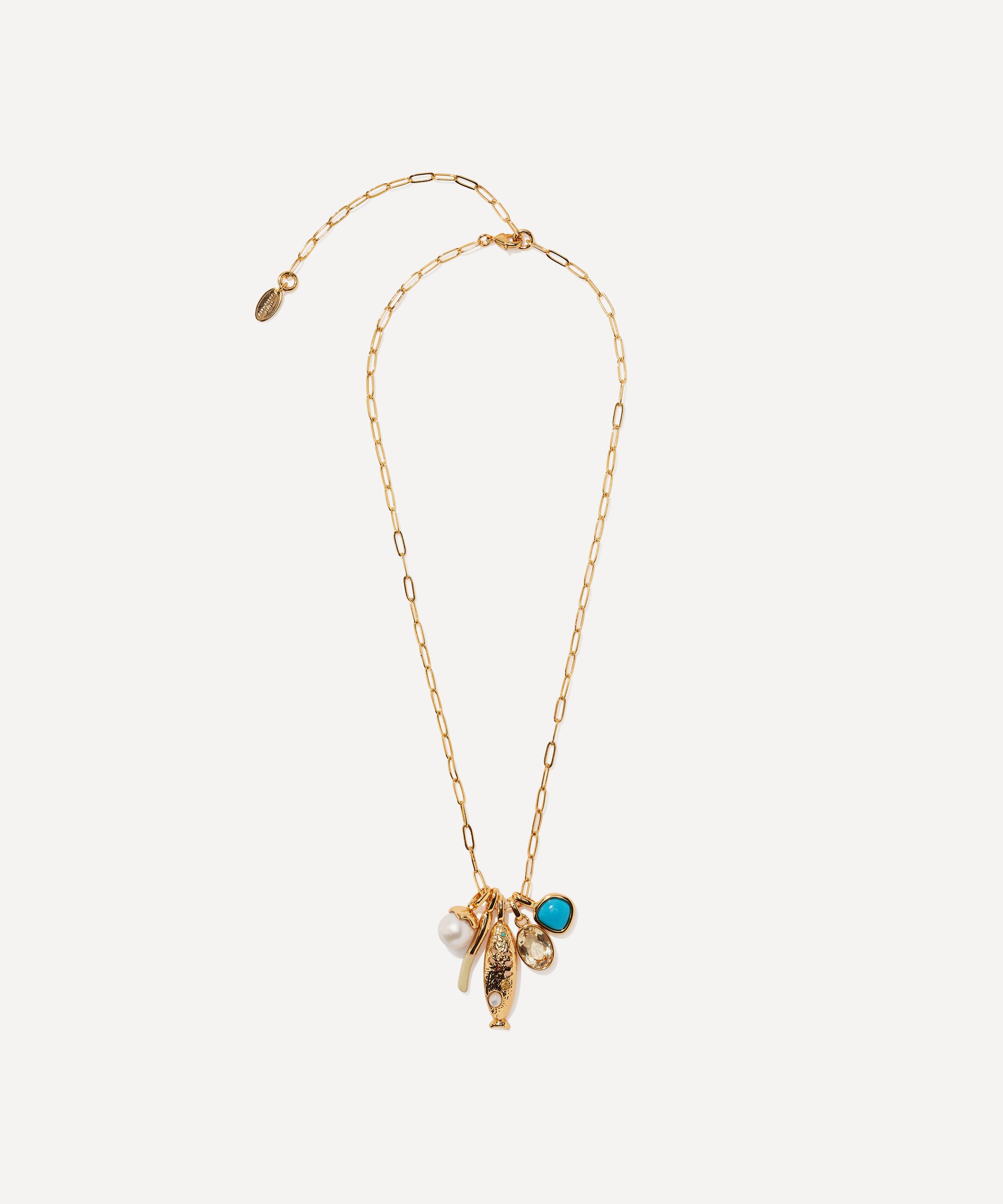 Lizzie Fortunato - Gold-Plated Sardina Charm Necklace image number 