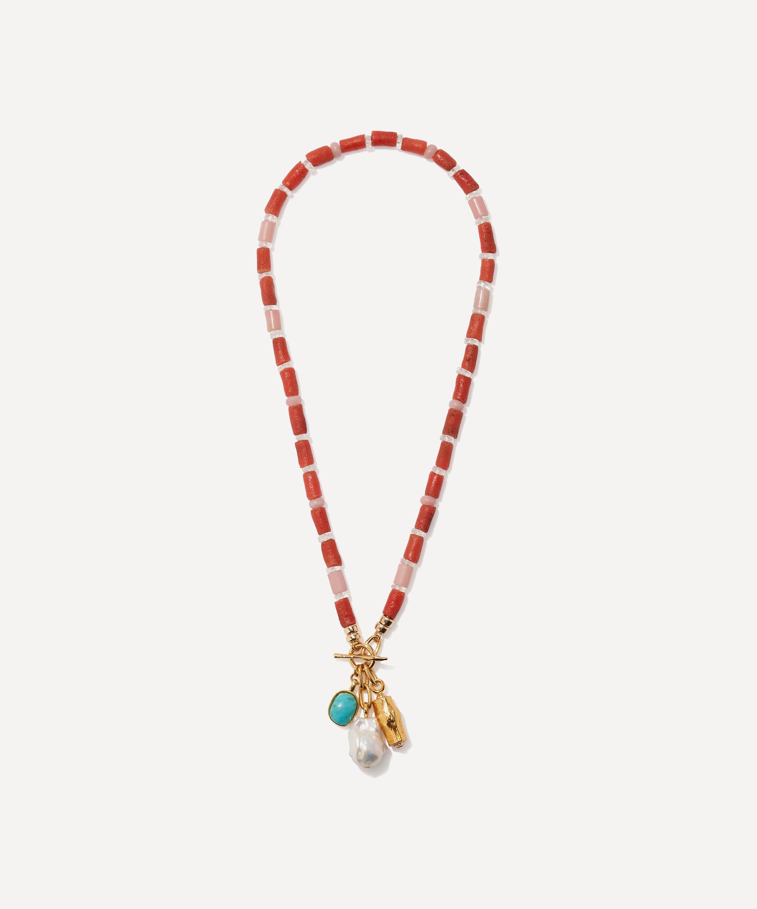 Lizzie Fortunato - Gold-Plated Red Sea Charm Necklace image number 