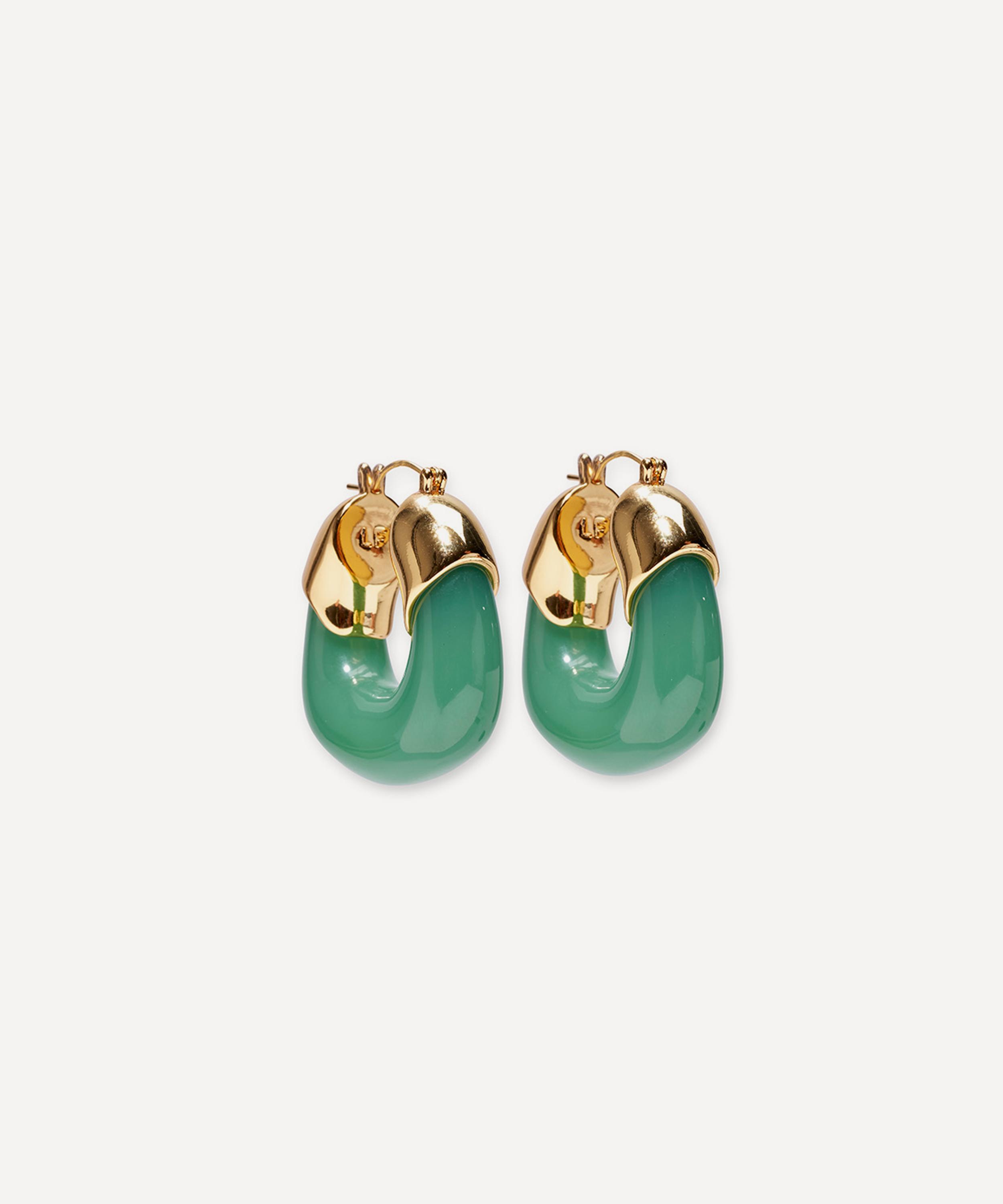 Lizzie Fortunato - Gold-Plated Mini Organic Hoop Earrings image number 0