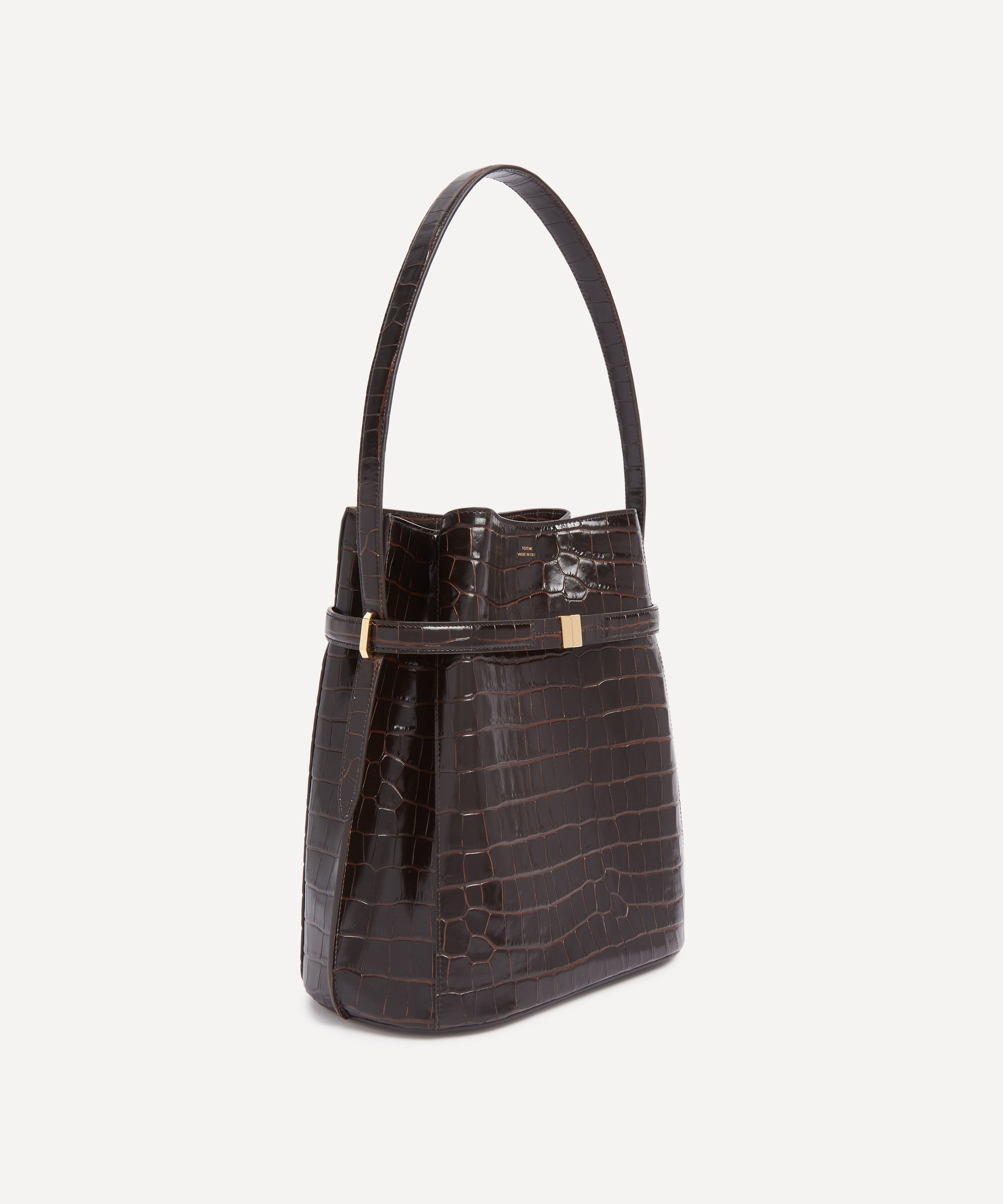 Toteme - Belted Croco-Embossed Bucket Bag image number 1