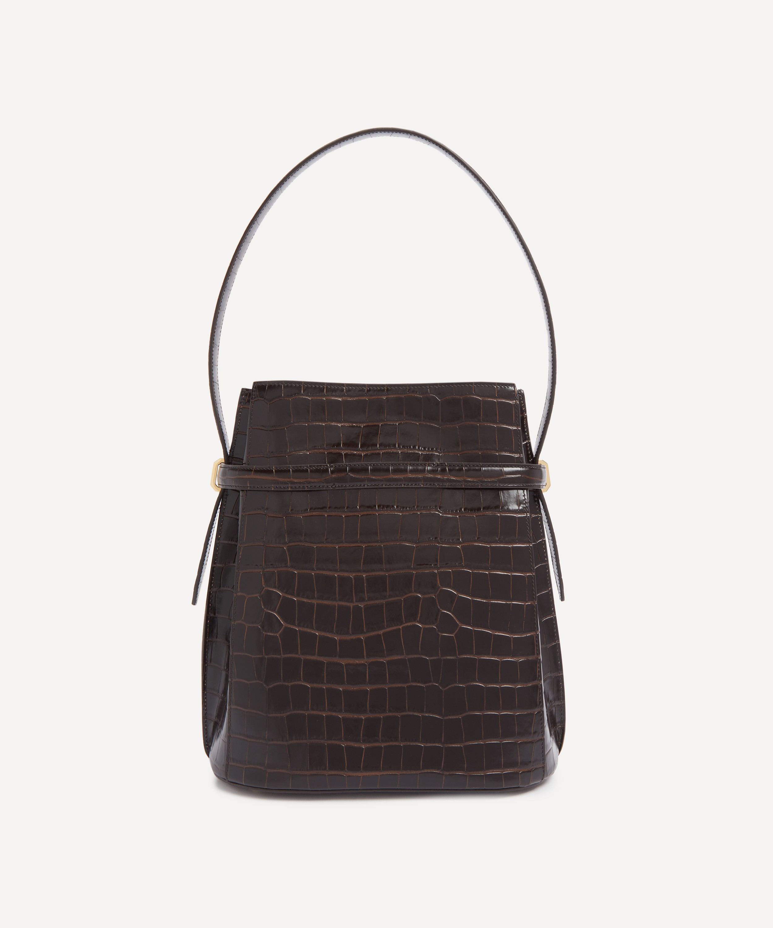 Toteme - Belted Croco-Embossed Bucket Bag image number 2