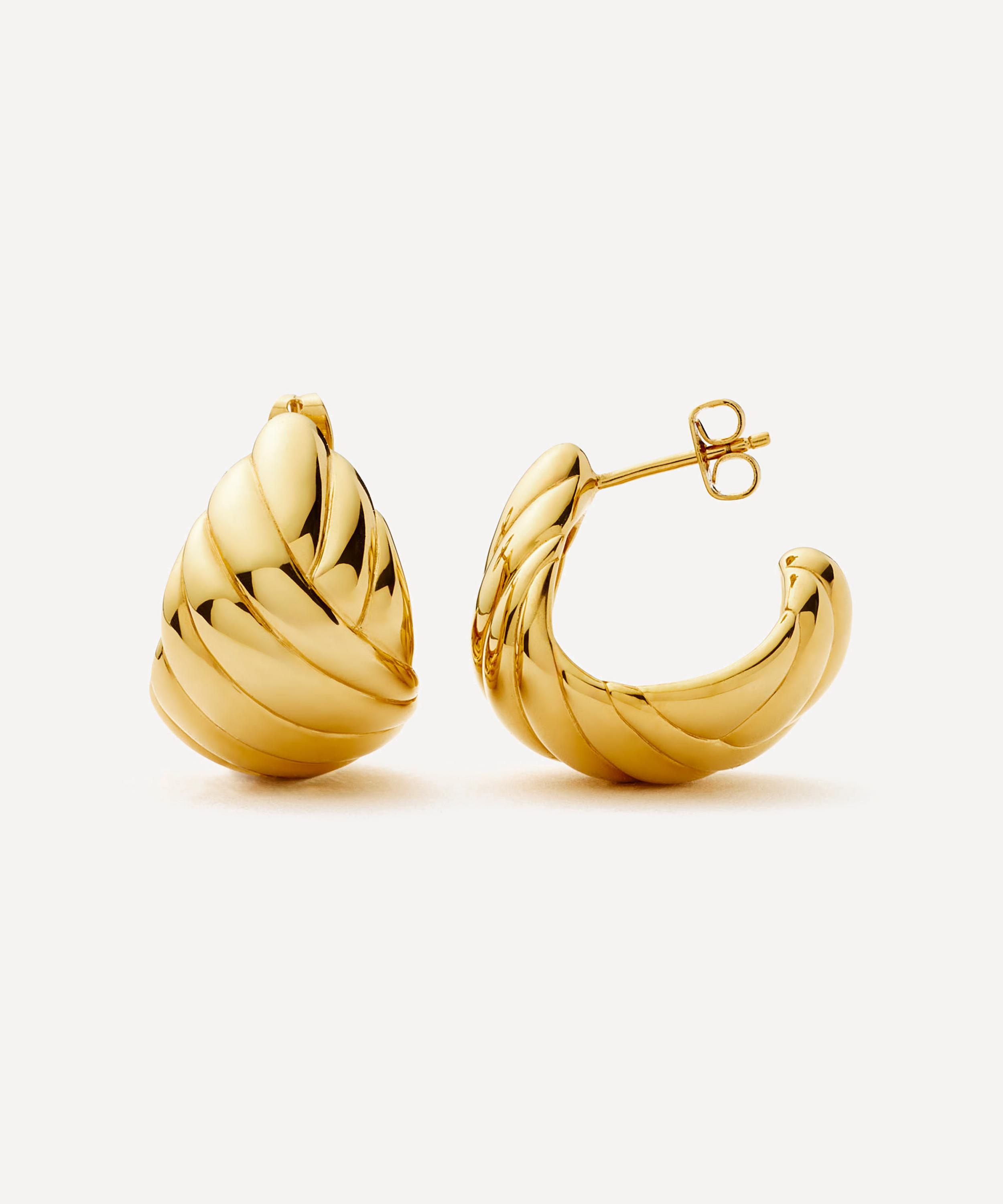 Missoma - X Rouje 18ct Gold-Plated Lucia Dome Hoop Earrings image number 0