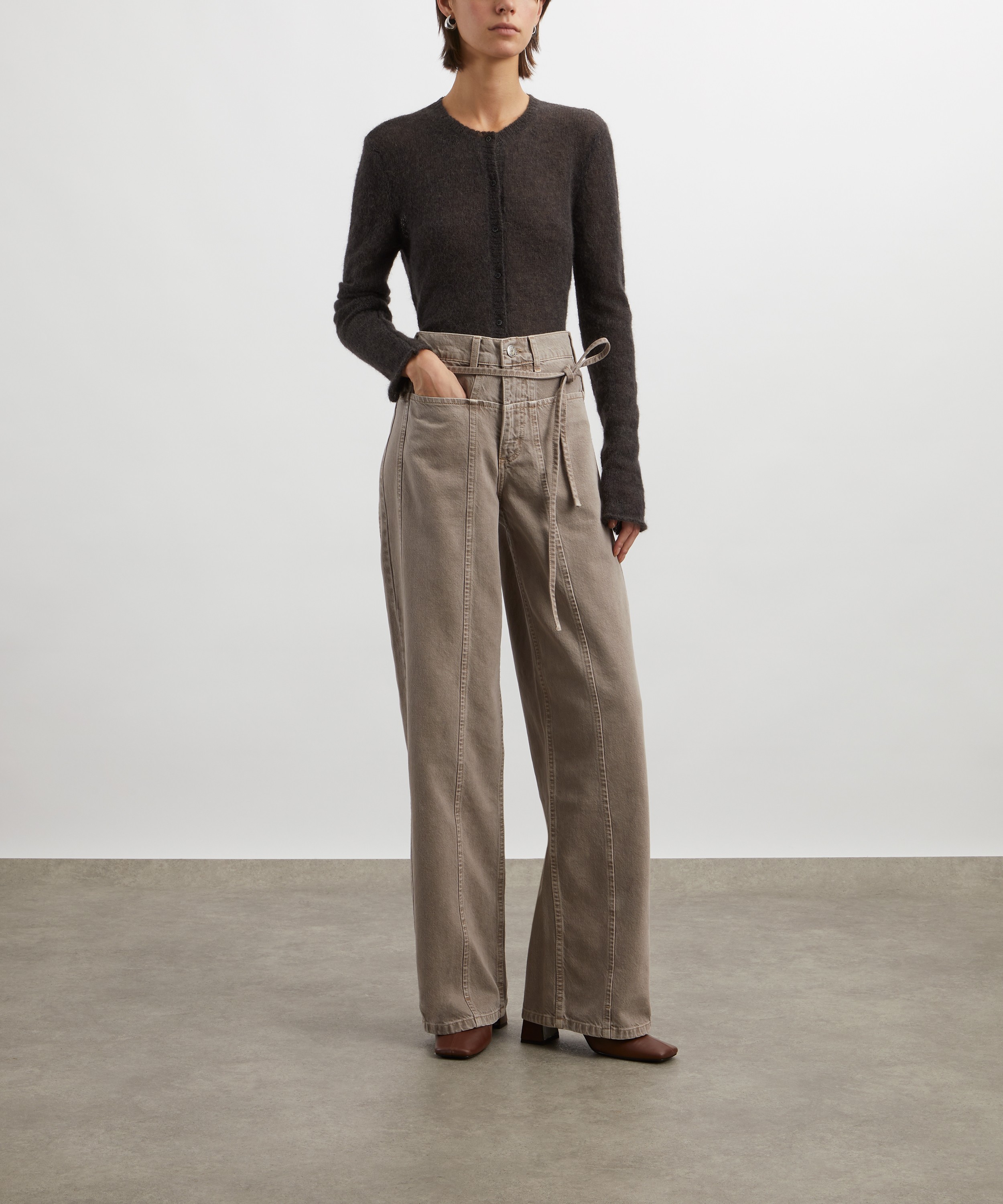 DALA - Tie Front Sling Jeans in Pure Cashmere image number 1