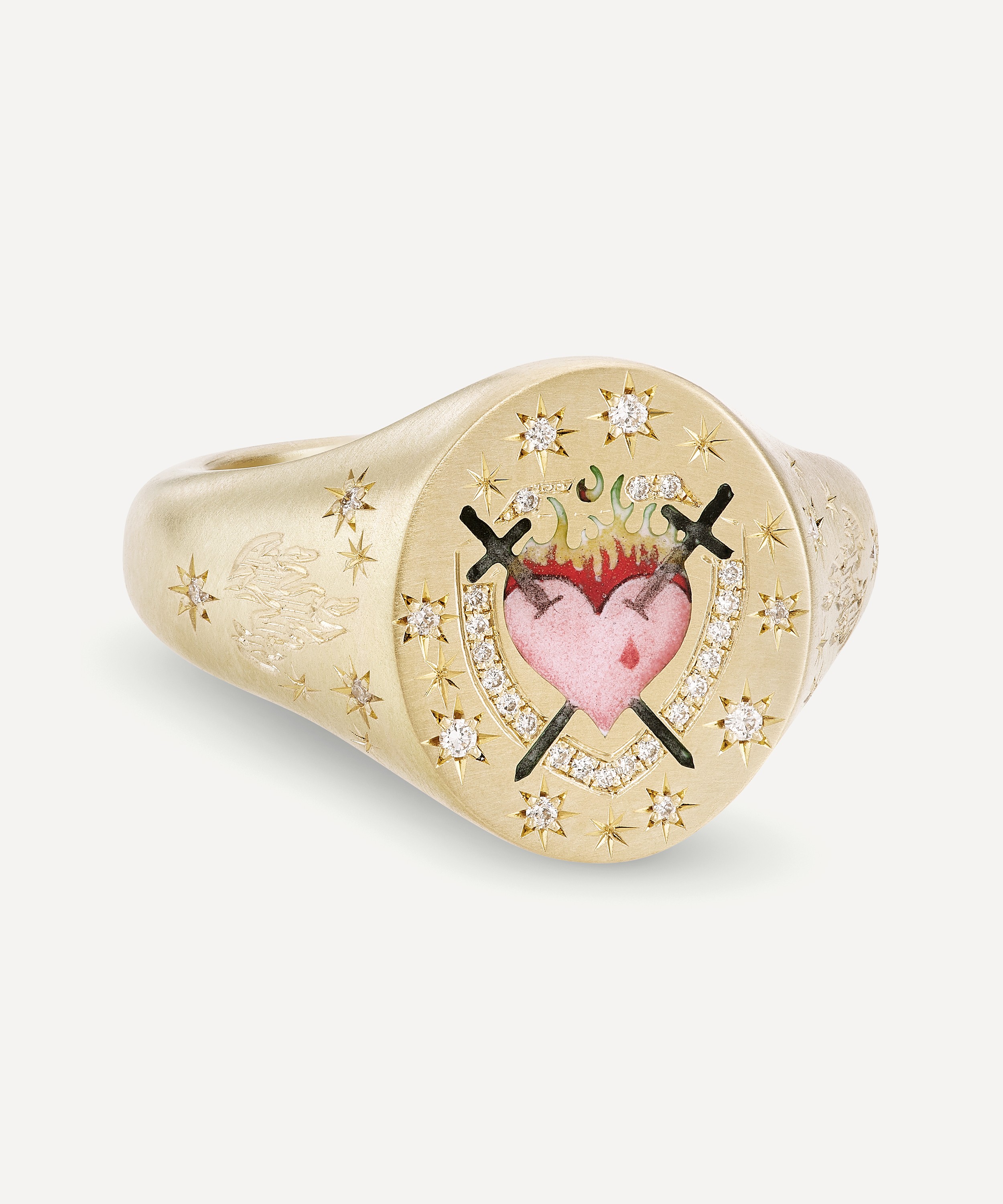 Cece Jewellery - 18ct Gold Heartbreaker Signet Ring image number 1