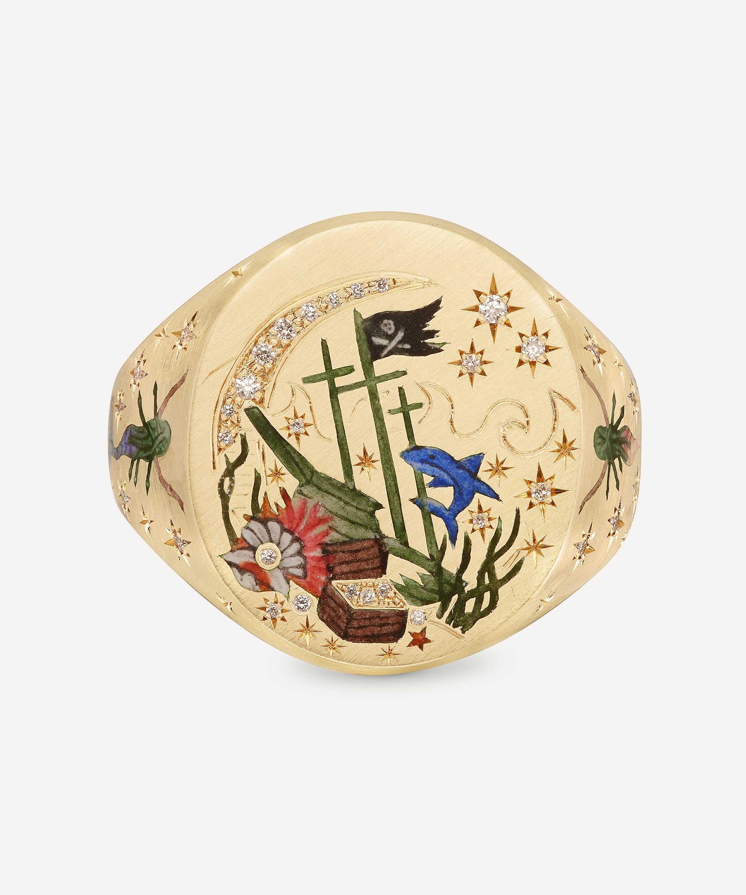 Cece Jewellery - 18ct Gold A Sailor’s Superstition Signet Ring image number 0