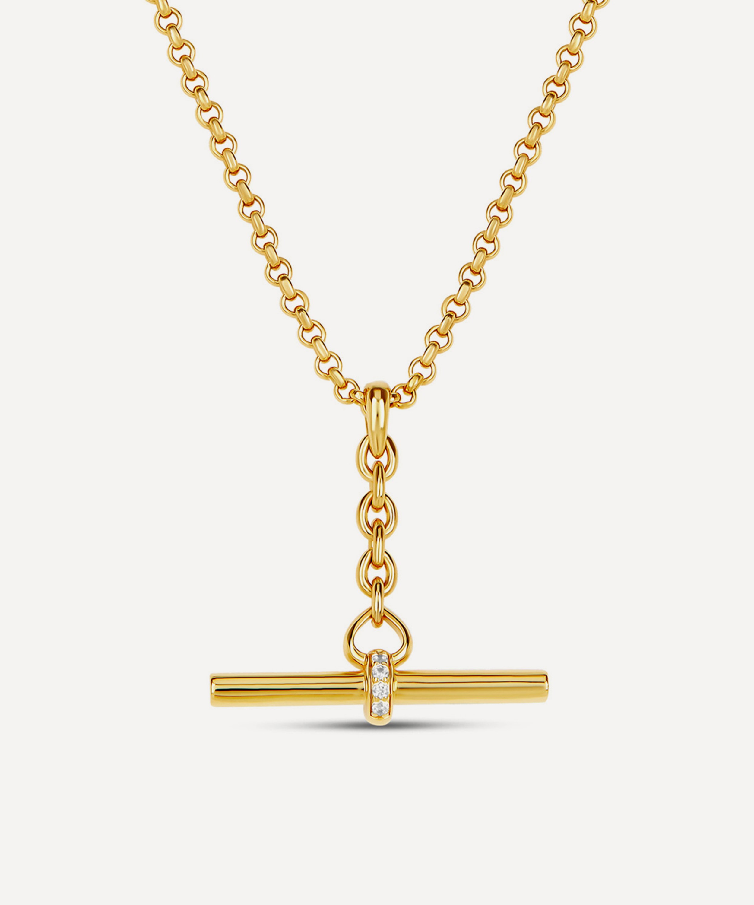 Dinny Hall - 22ct Gold-Plated My World T-Bar Pendant Necklace