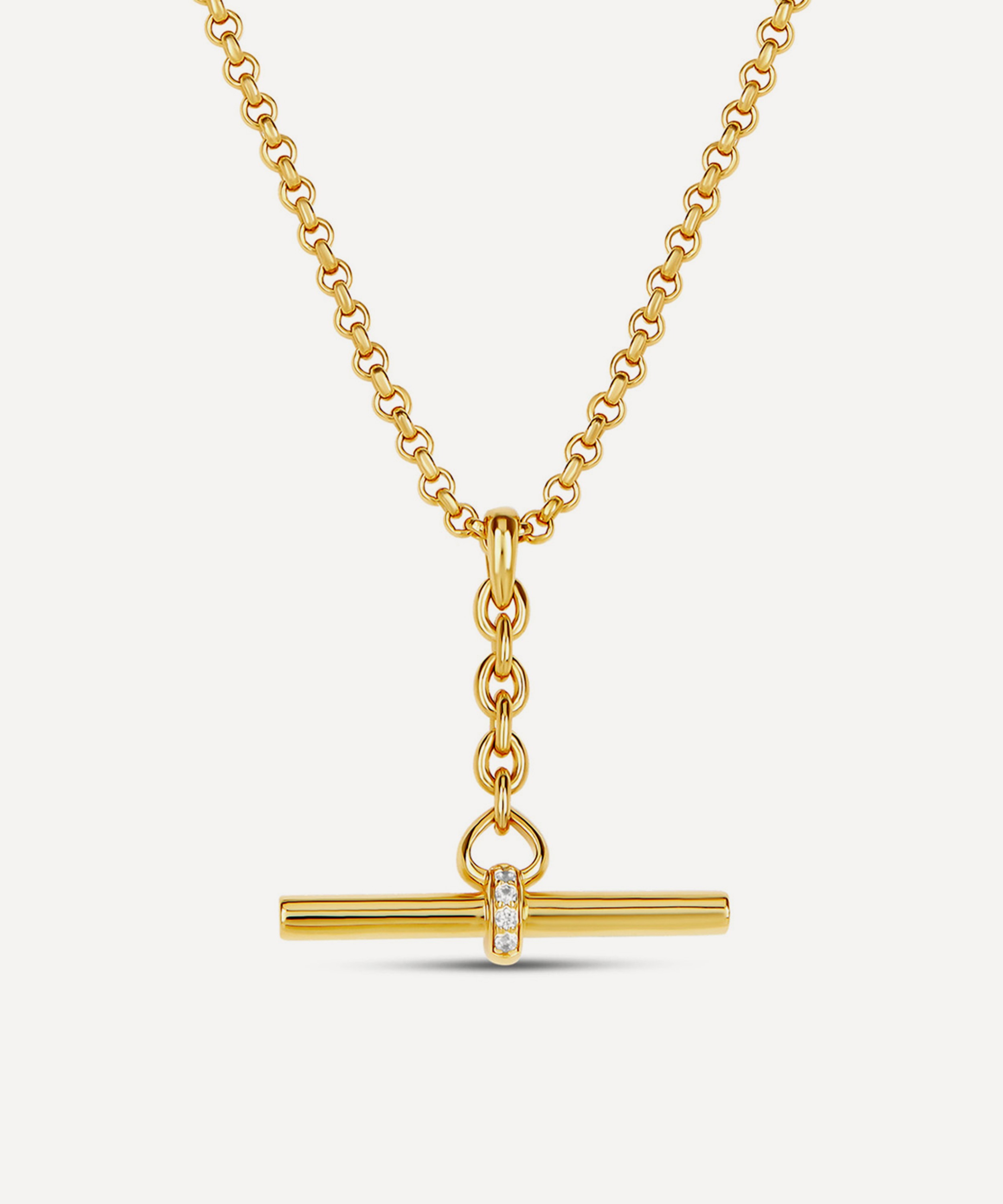 Dinny Hall - 22ct Gold-Plated My World T-Bar Pendant Necklace image number 0