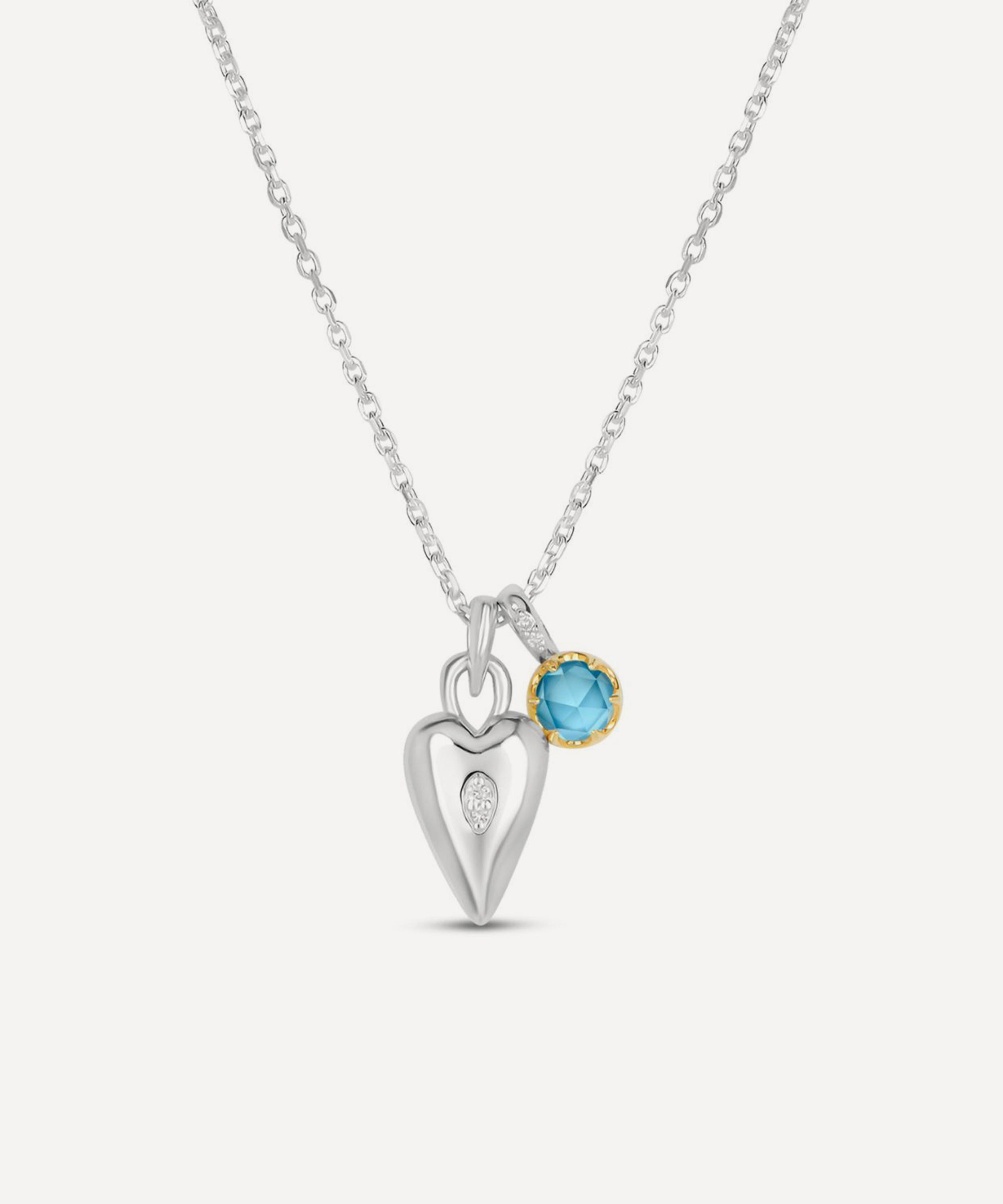Dinny Hall - Mixed Metal My World Heart and Birthstone Duo Pendant Necklace image number 0