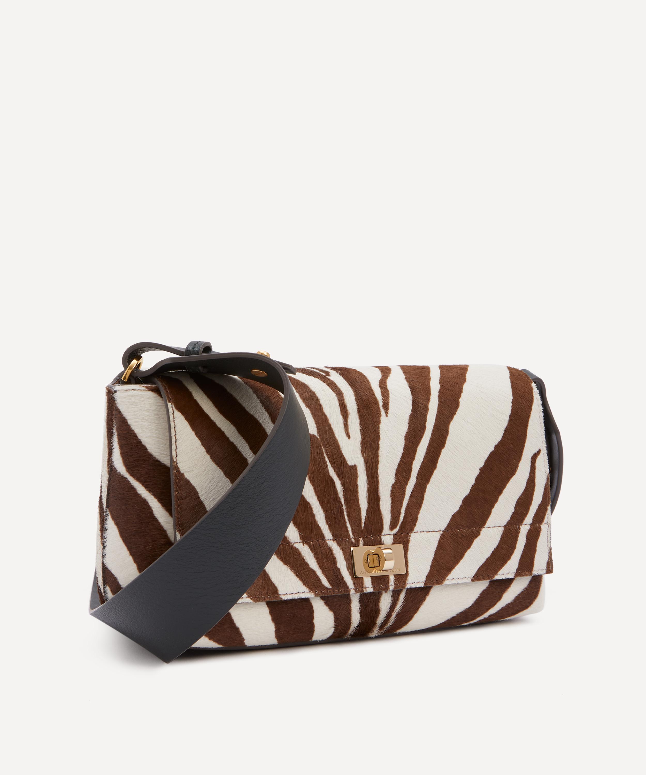 Anya Hindmarch - Mortimer Cross-Body Zebra-Print Calf Hair Bag image number 1