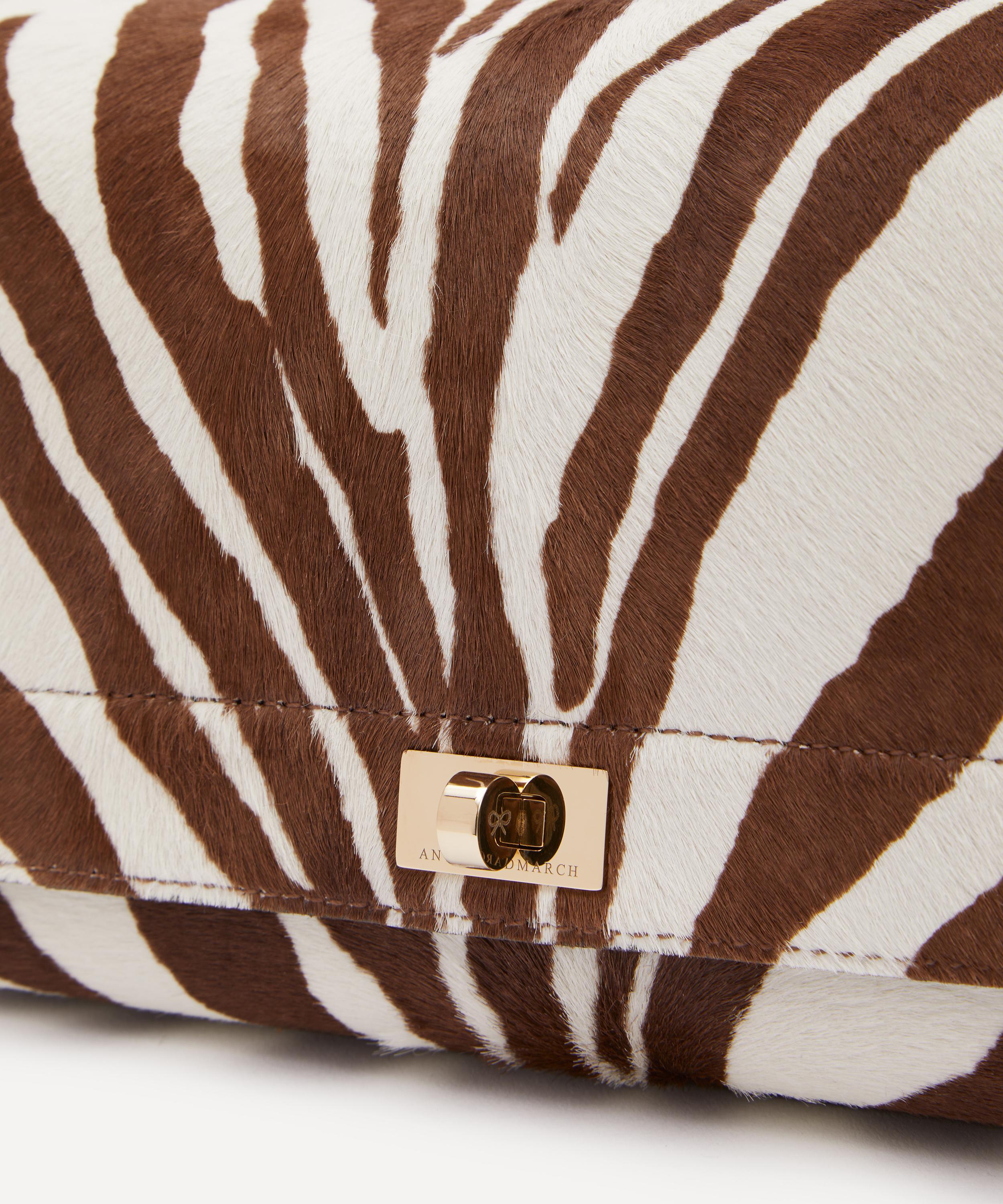 Anya Hindmarch - Mortimer Cross-Body Zebra-Print Calf Hair Bag image number 4
