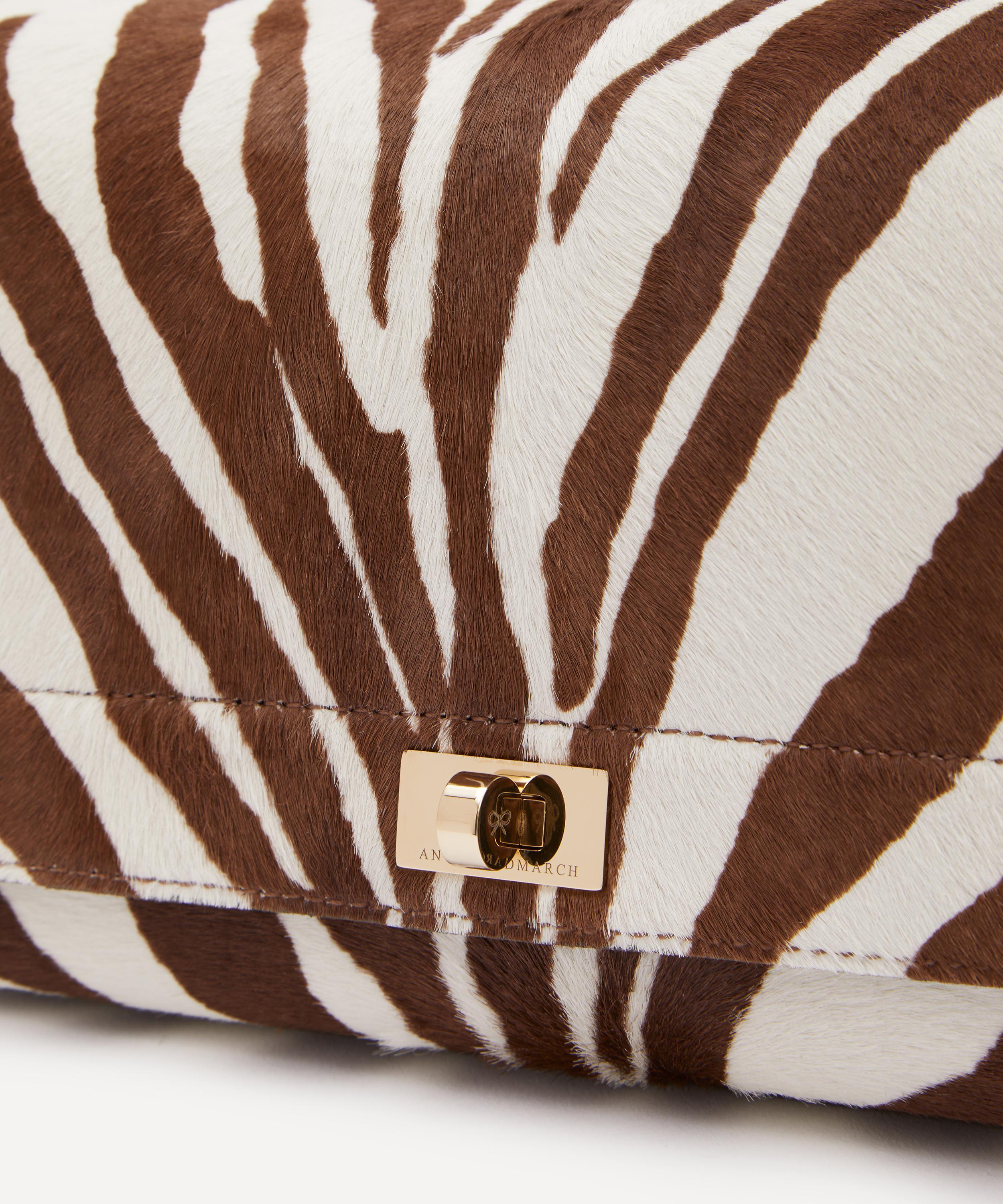 Anya Hindmarch - Mortimer Cross-Body Zebra-Print Calf Hair Bag image number 3