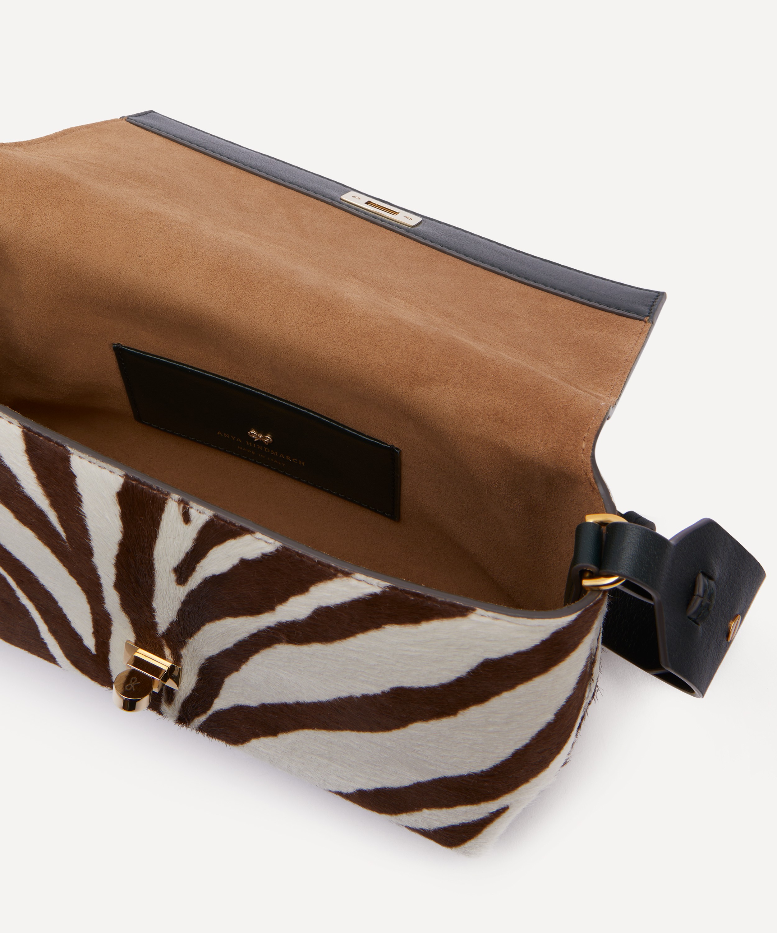 Anya Hindmarch - Mortimer Cross-Body Zebra-Print Calf Hair Bag image number 4