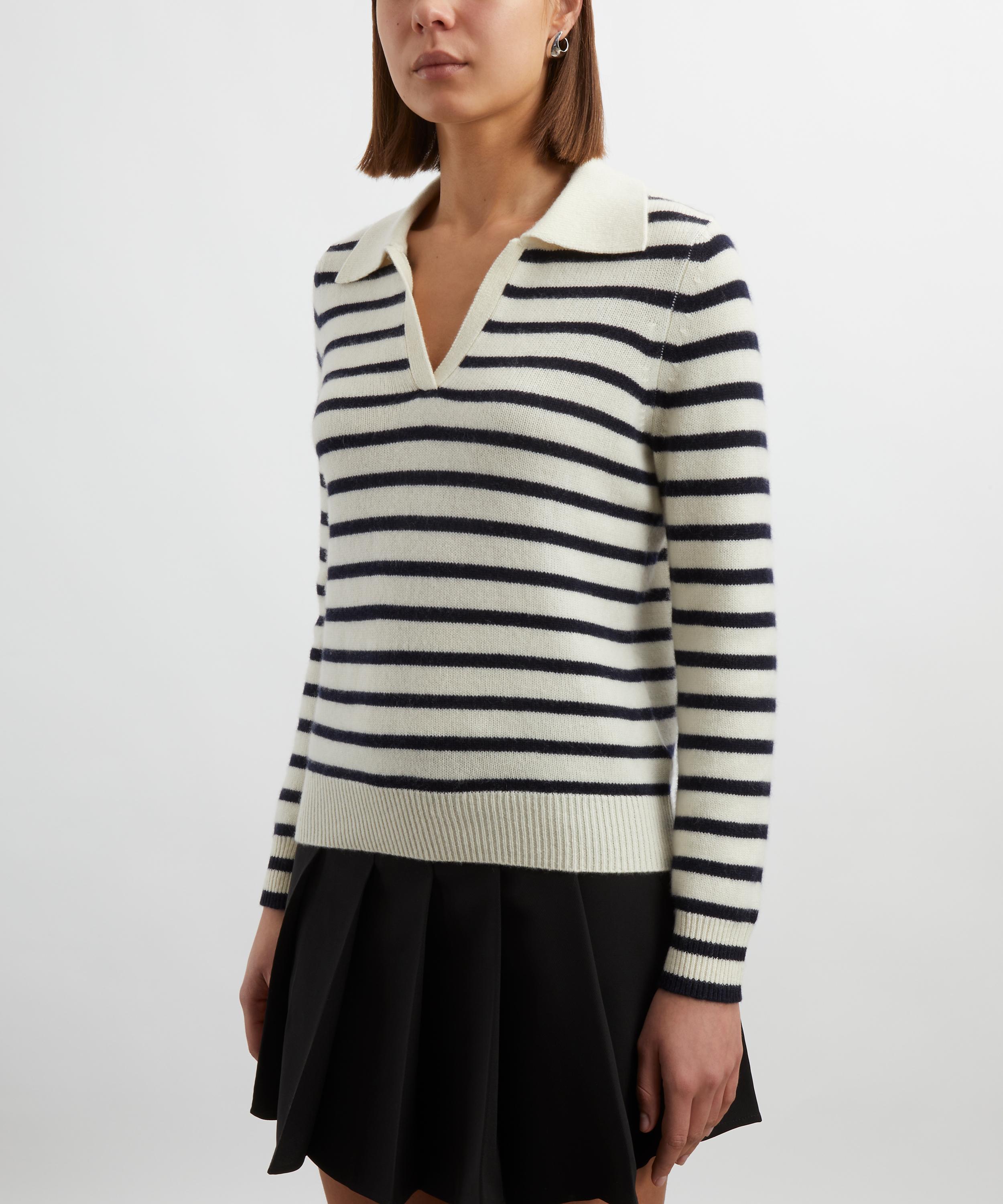 AEXAE - Striped Cashmere Polo Jumper image number 2