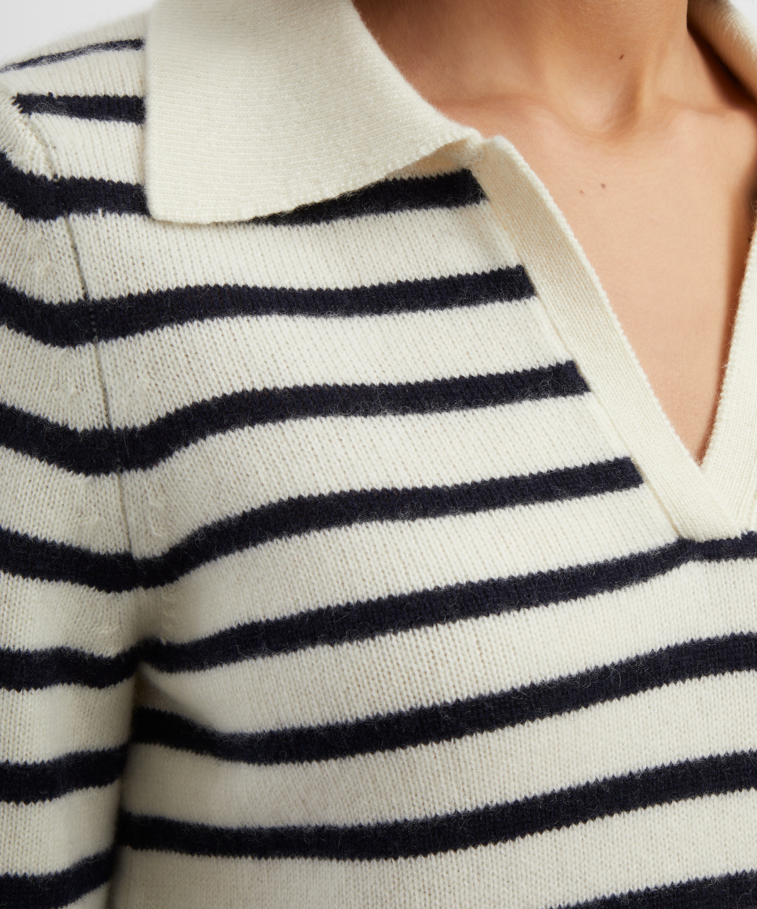 AEXAE - Striped Cashmere Polo Jumper image number 4