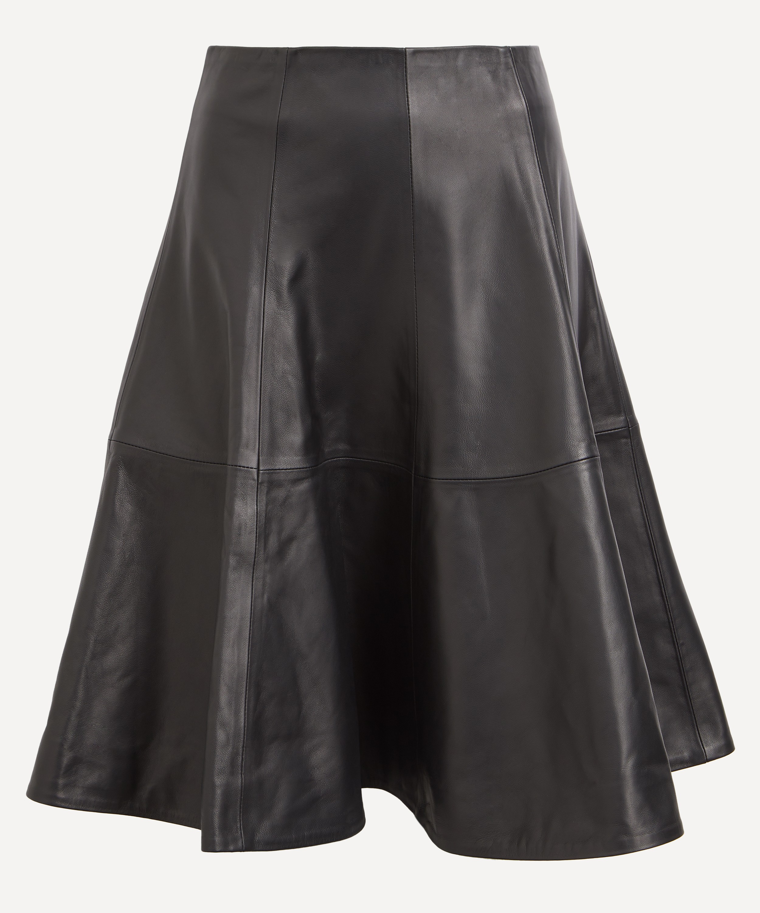 AEXAE - Leather A-Line Midi Skirt image number 0