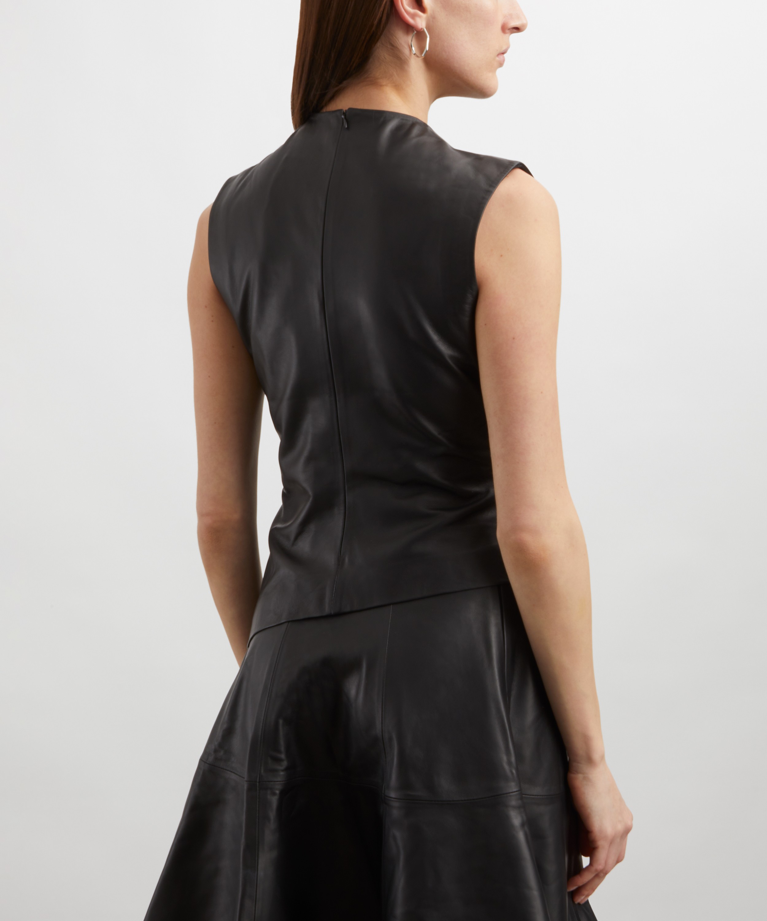 AEXAE - Leather Ruched Top image number 3