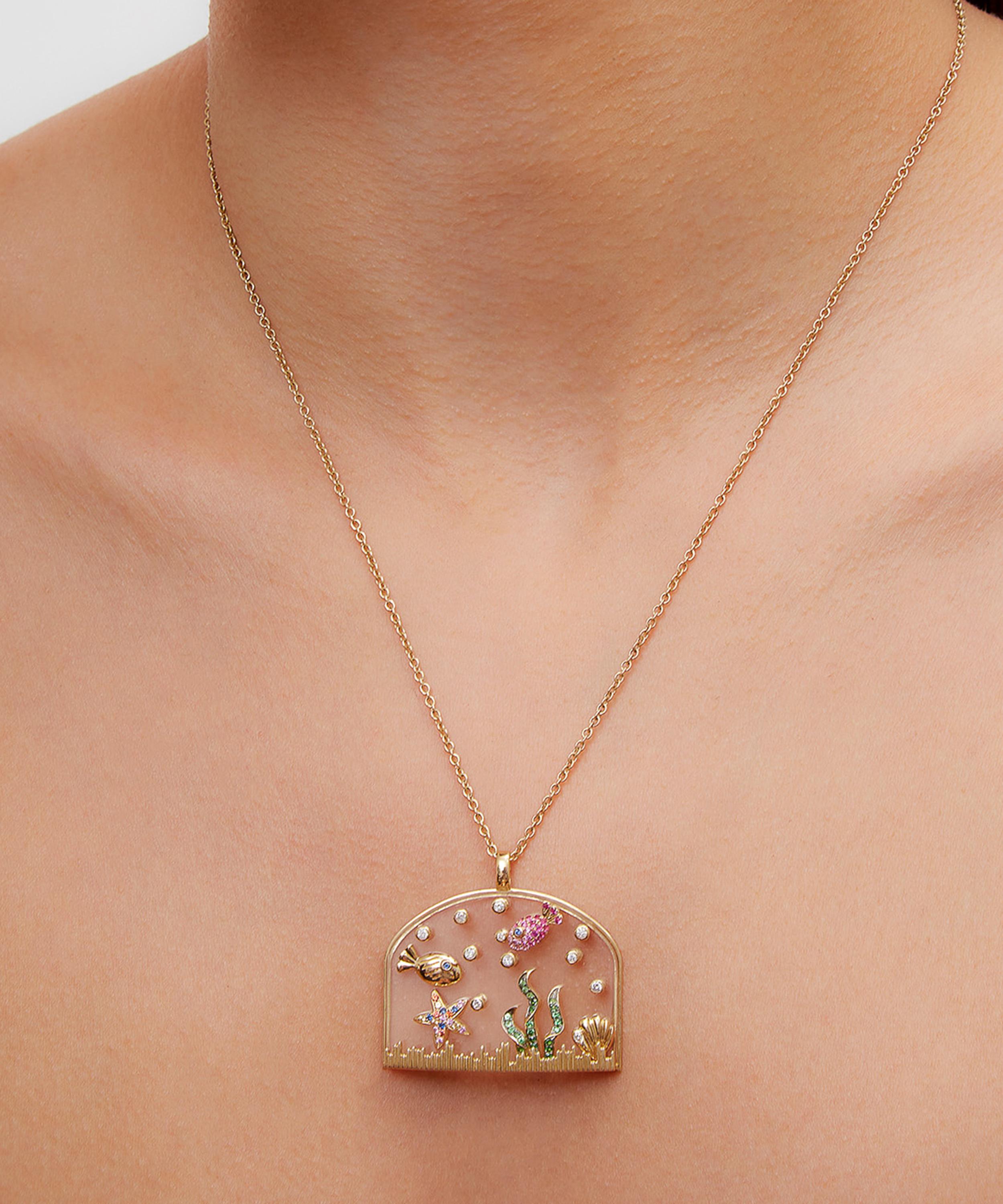Yvonne Léon - 9ct Gold Underwater Pendant Necklace image number 1