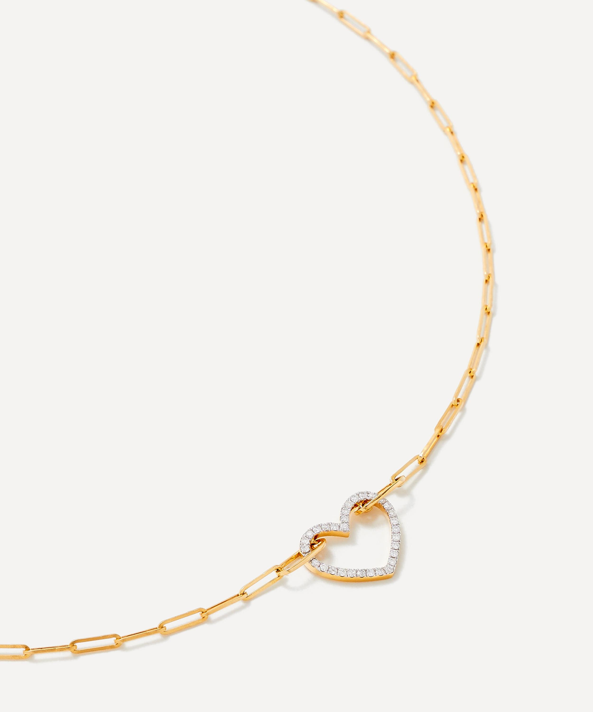 Yvonne Léon - 18ct Gold Small Diamond Heart Pendant Necklace image number 2