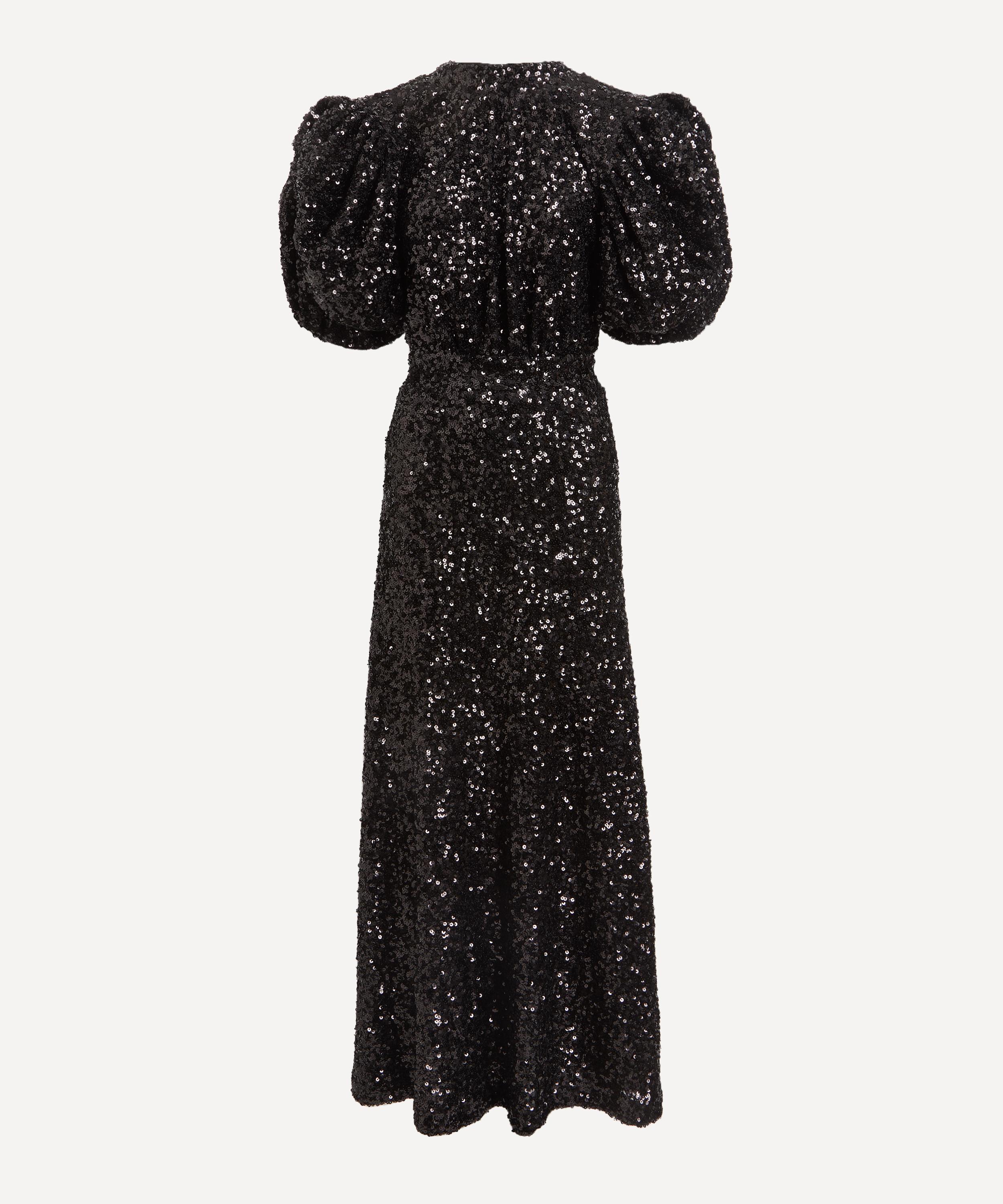 ROTATE Birger Christensen - Black Sequin Midi Dress image number 0