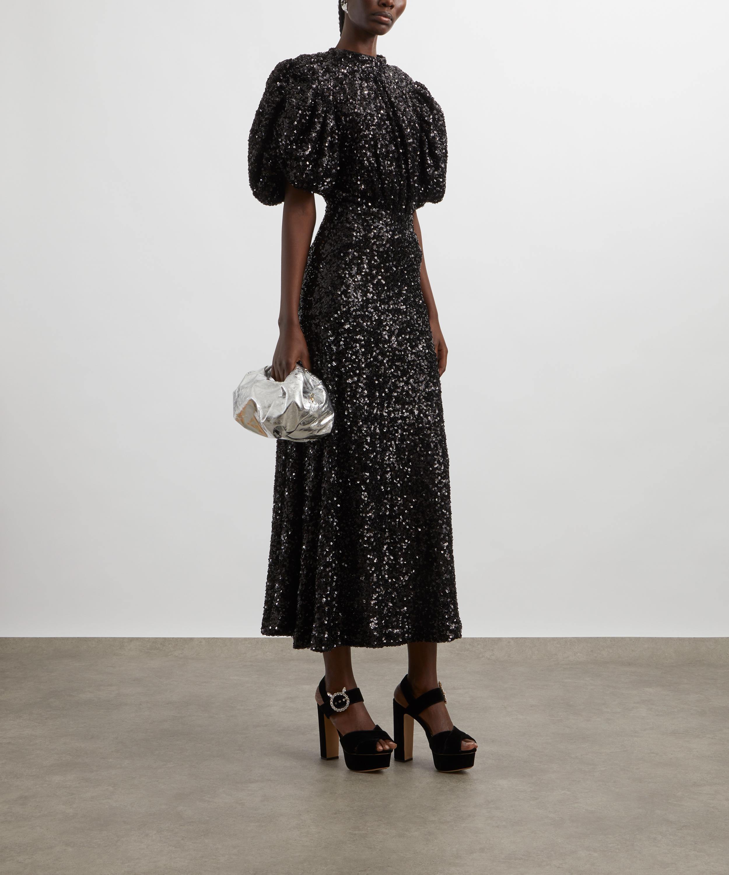 ROTATE Birger Christensen - Black Sequin Midi Dress image number 1