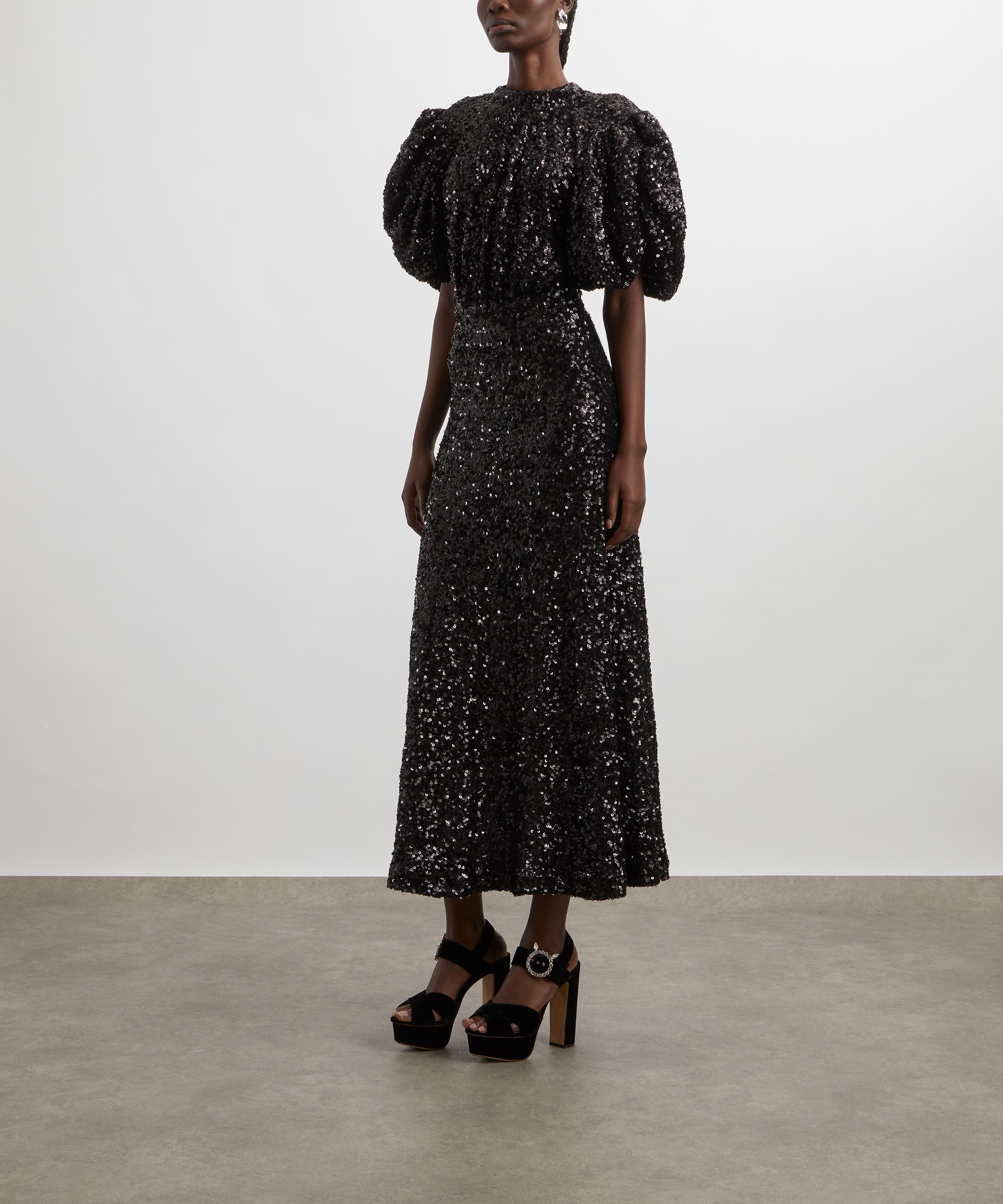 ROTATE Birger Christensen - Black Sequin Midi Dress image number 2