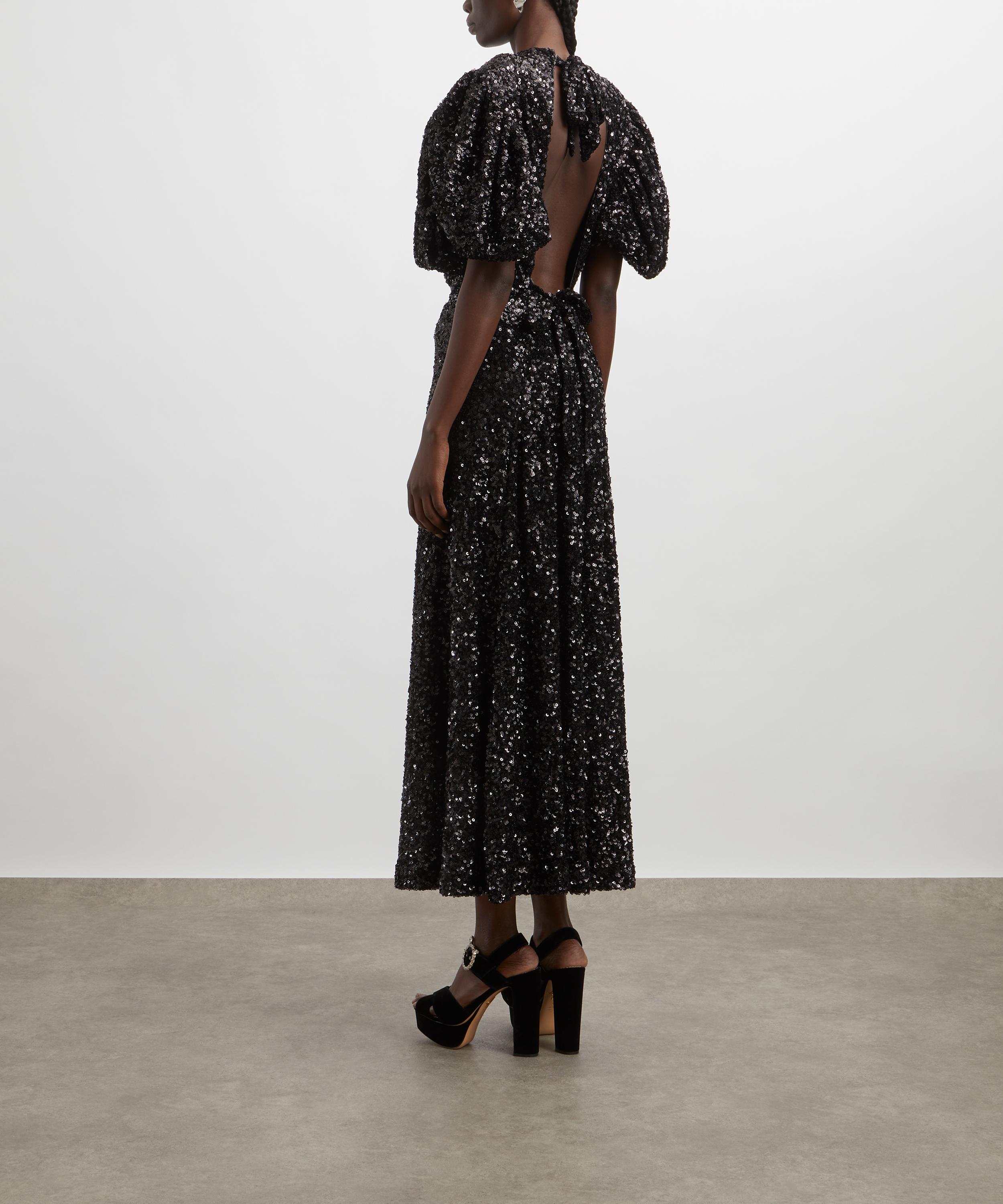 ROTATE Birger Christensen - Black Sequin Midi Dress image number 3