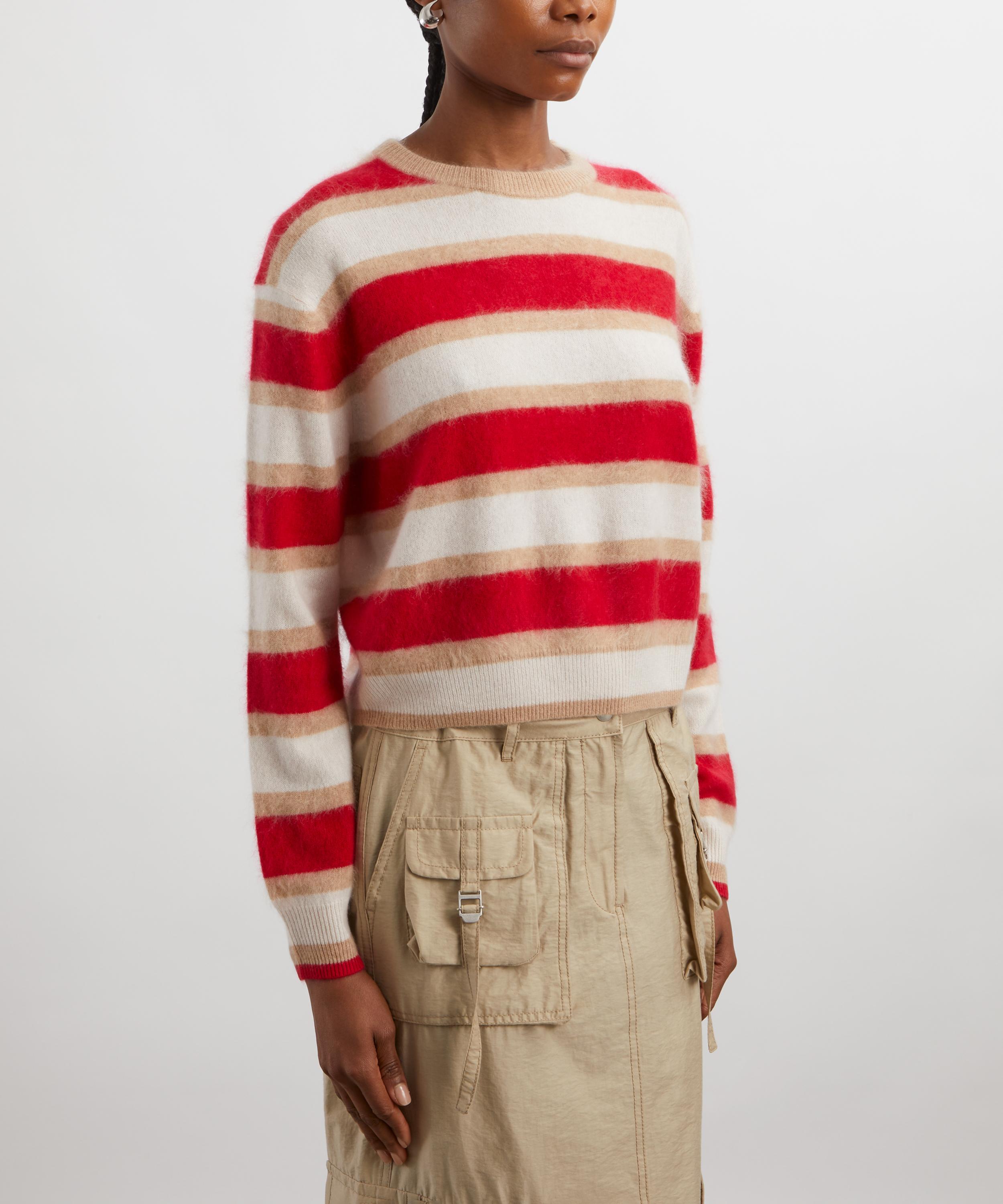 Guest In Residence - Cashmere Grizzly Stripe Crew Jumper image number 2