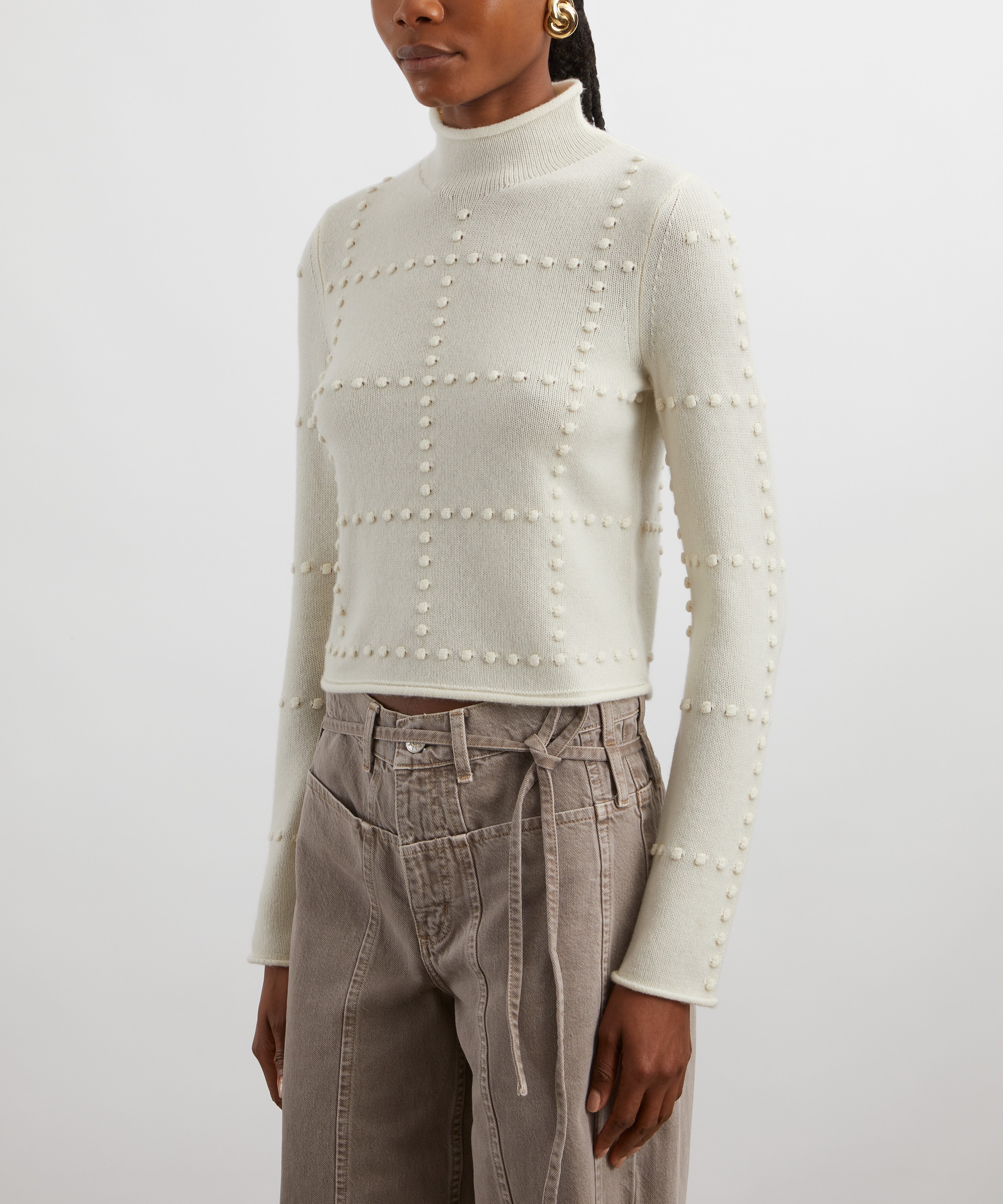 Guest In Residence - Wool-Cashmere Popcorn Turtleneck Top image number 2