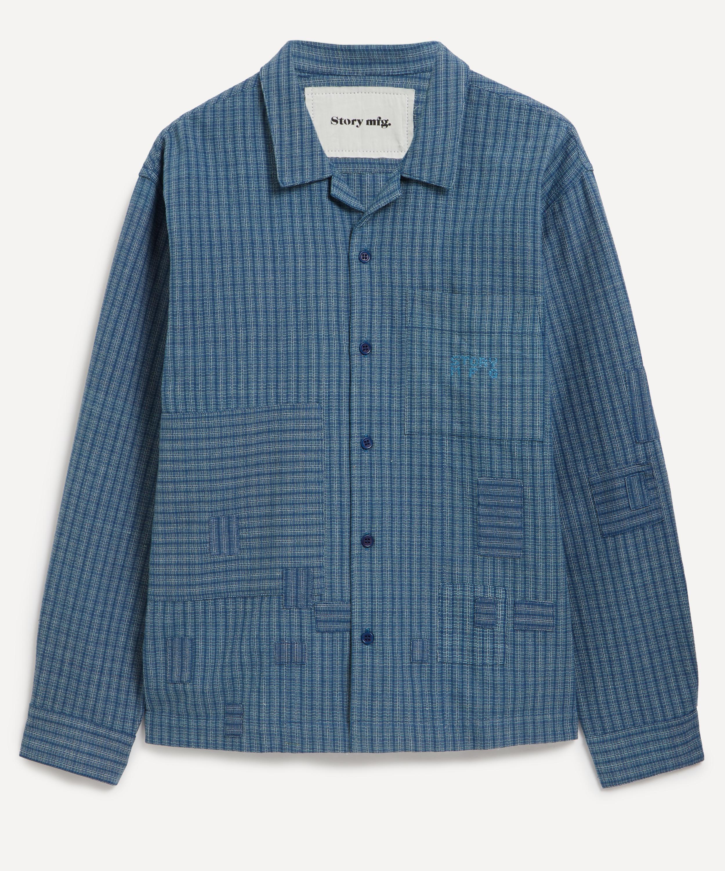 STORY mfg. - Greetings Indigo Check Scarecrow Shirt image number 0