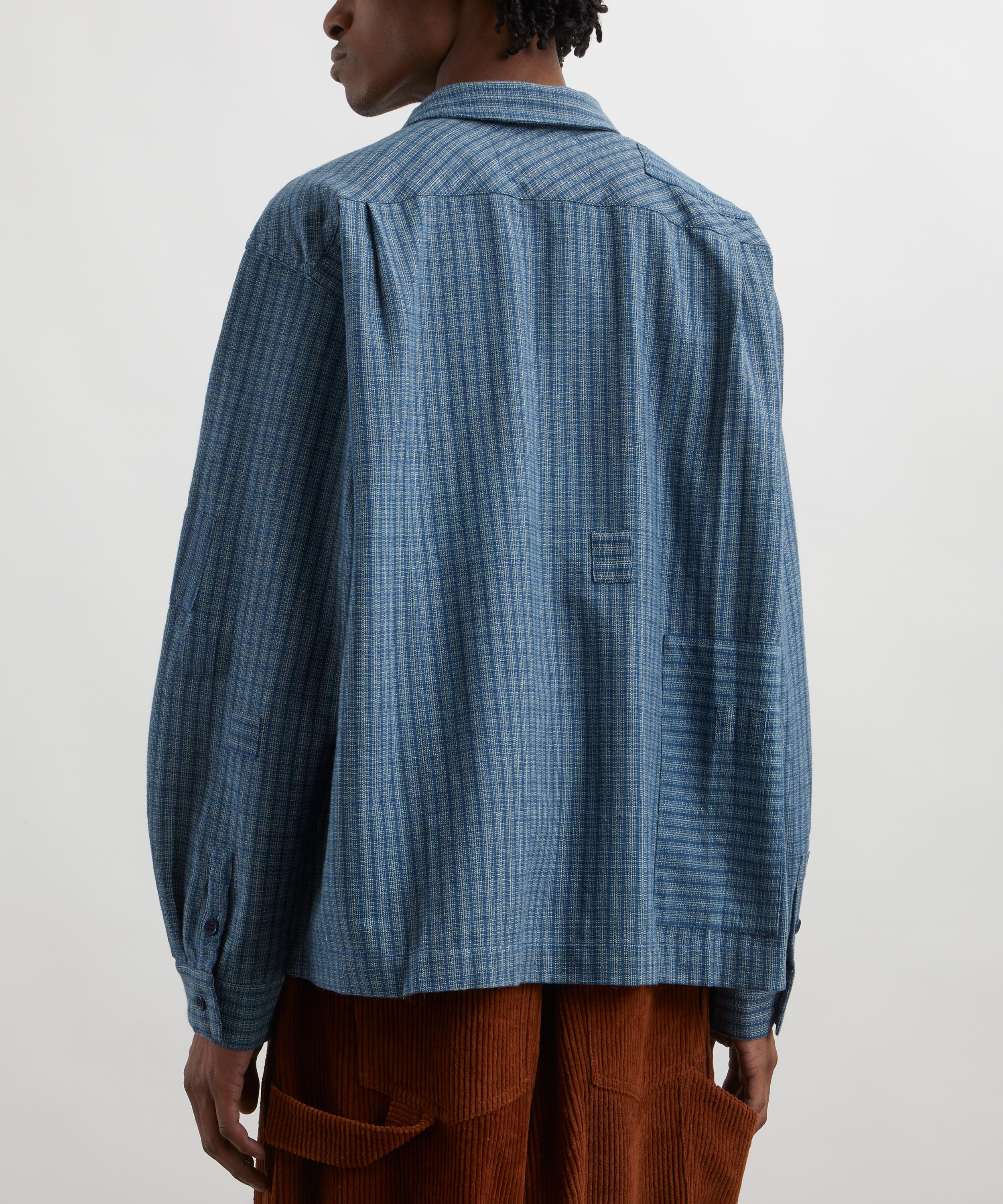 STORY mfg. - Greetings Indigo Check Scarecrow Shirt image number 3