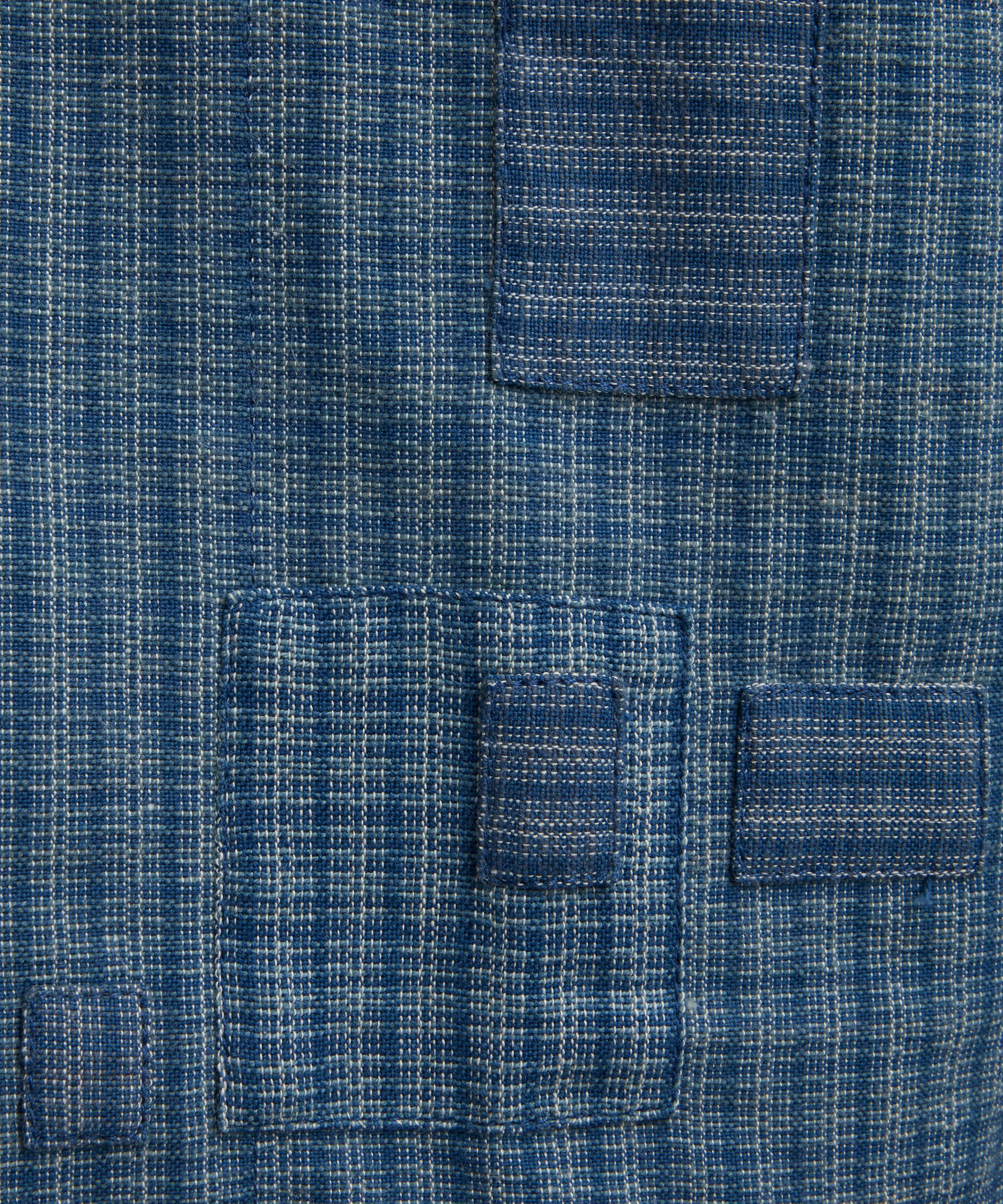 STORY mfg. - Greetings Indigo Check Scarecrow Shirt image number 4