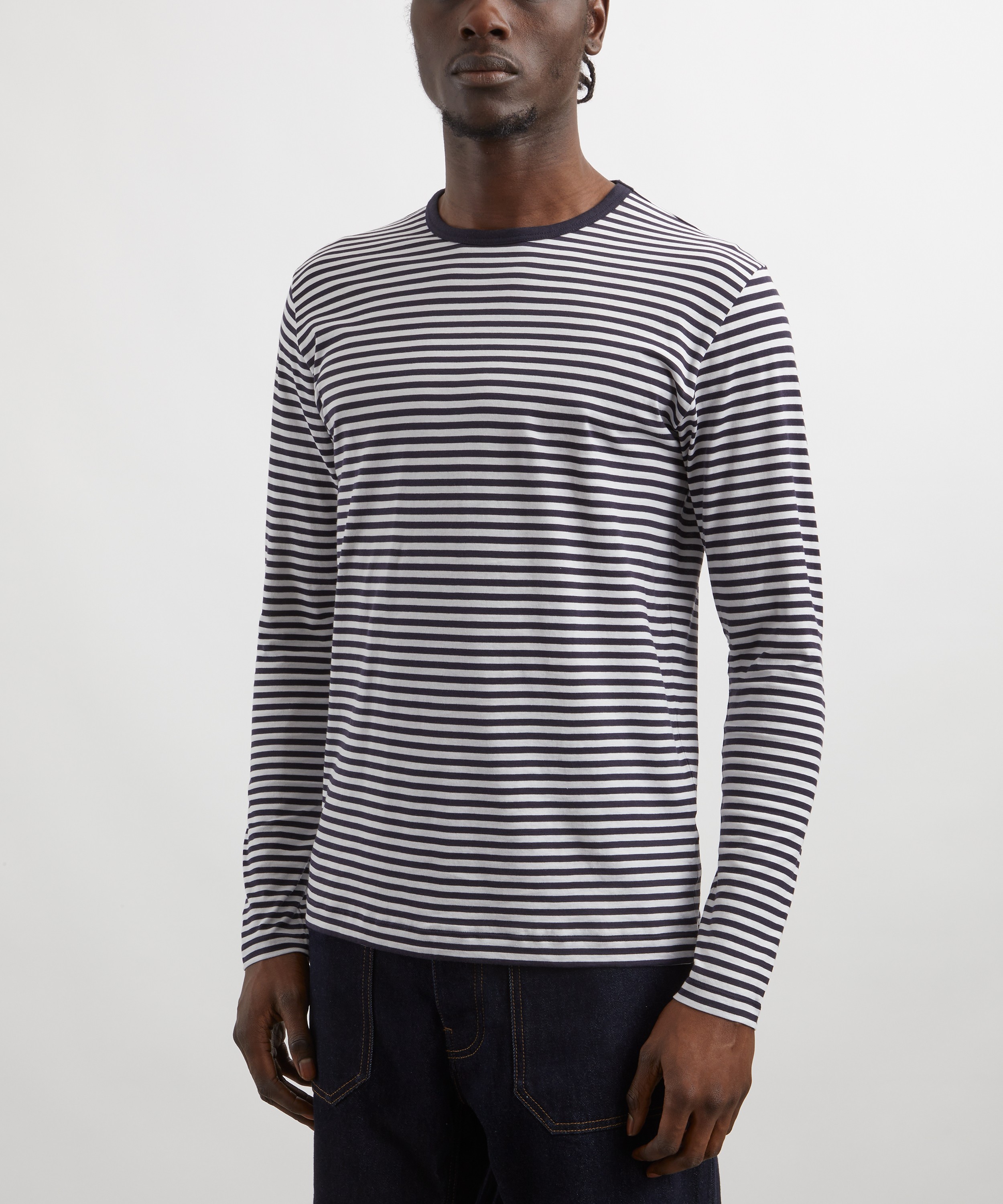 Sunspel - Long Sleeve Classic Striped T-Shirt image number 2