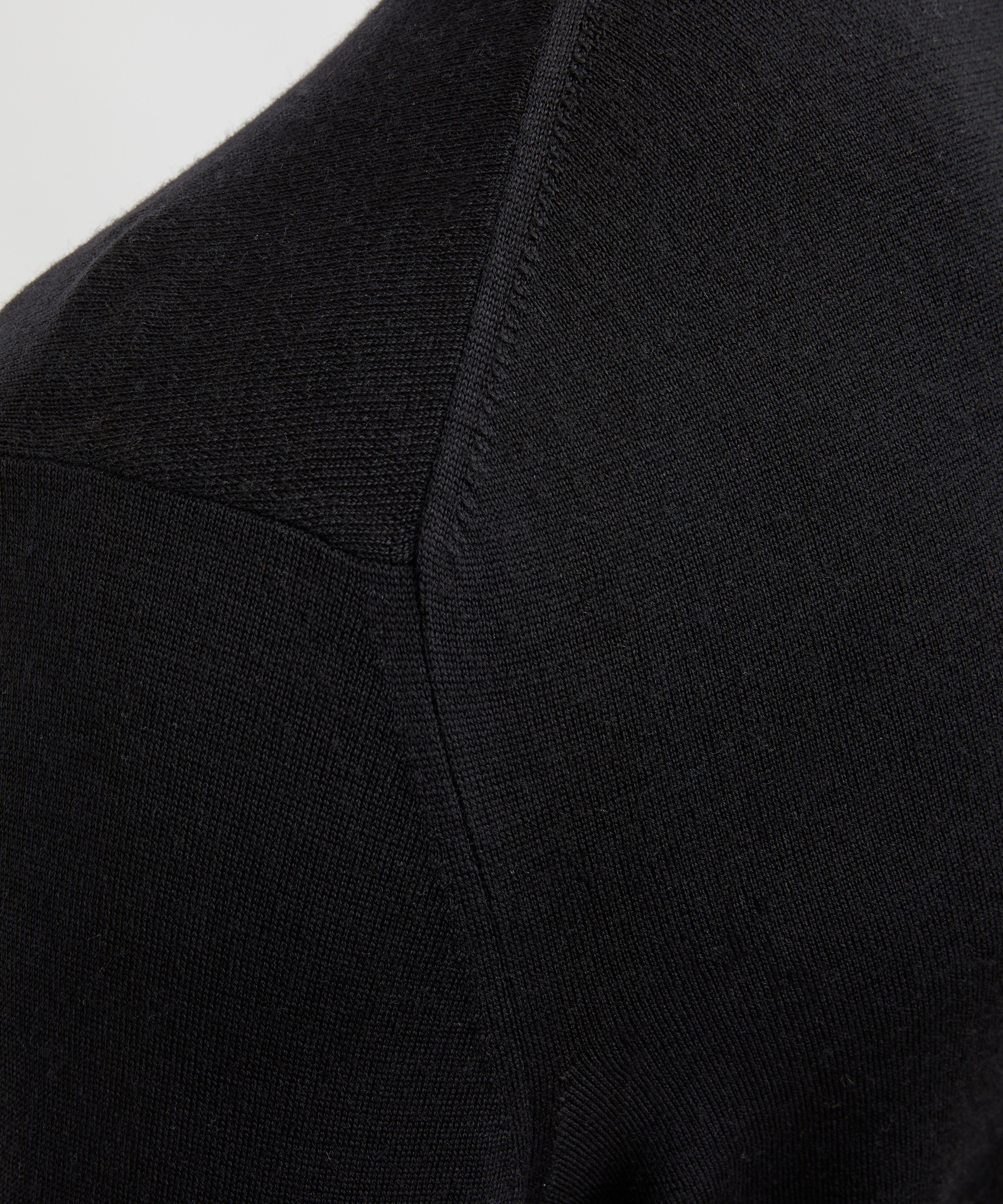 Sunspel - Black Extra-Fine Merino Polo Shirt image number 4